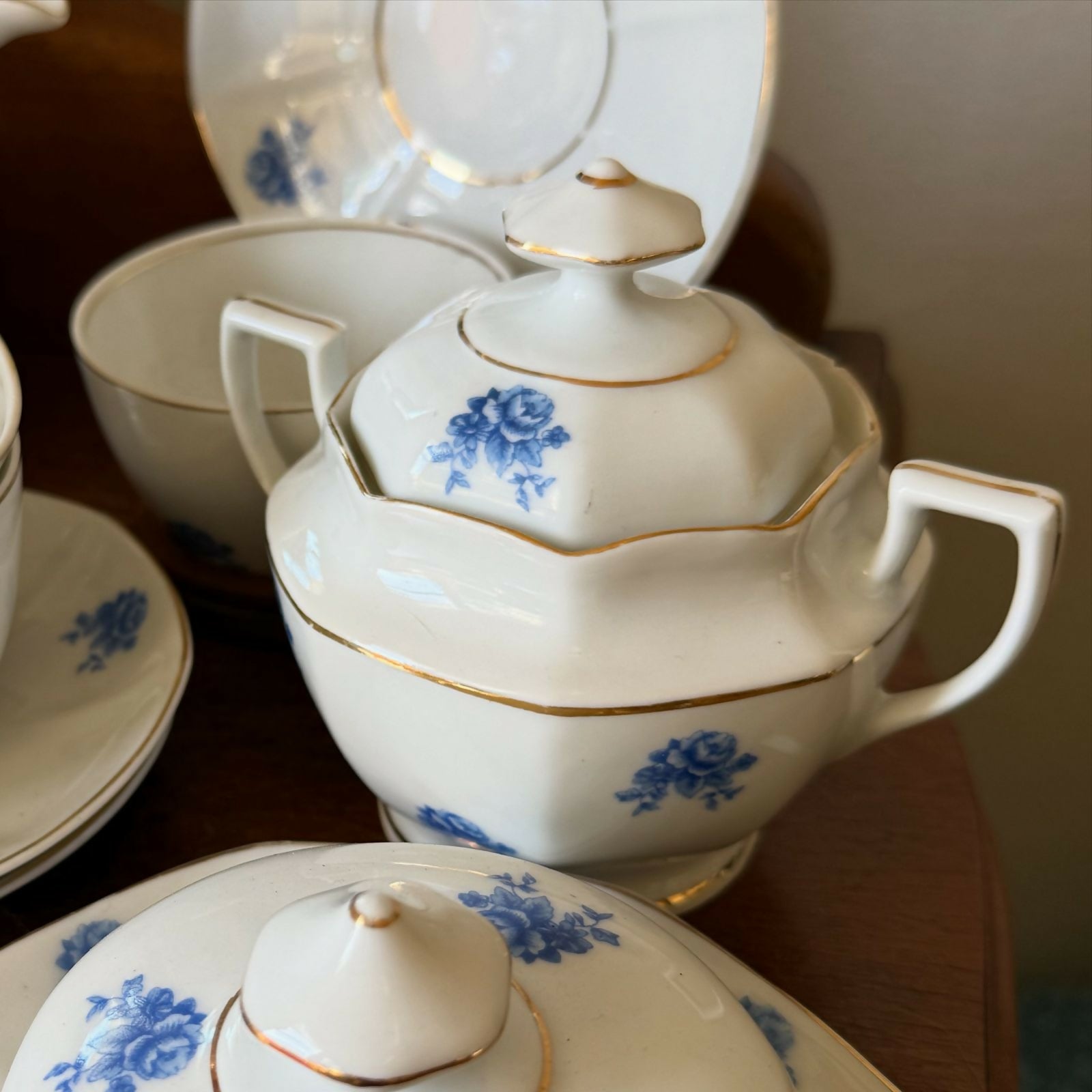 Conjunto para Chá da Fina Série: Rio Do Testo Porcelana Schmidt Brasil - Relíquias dos anos 50/60