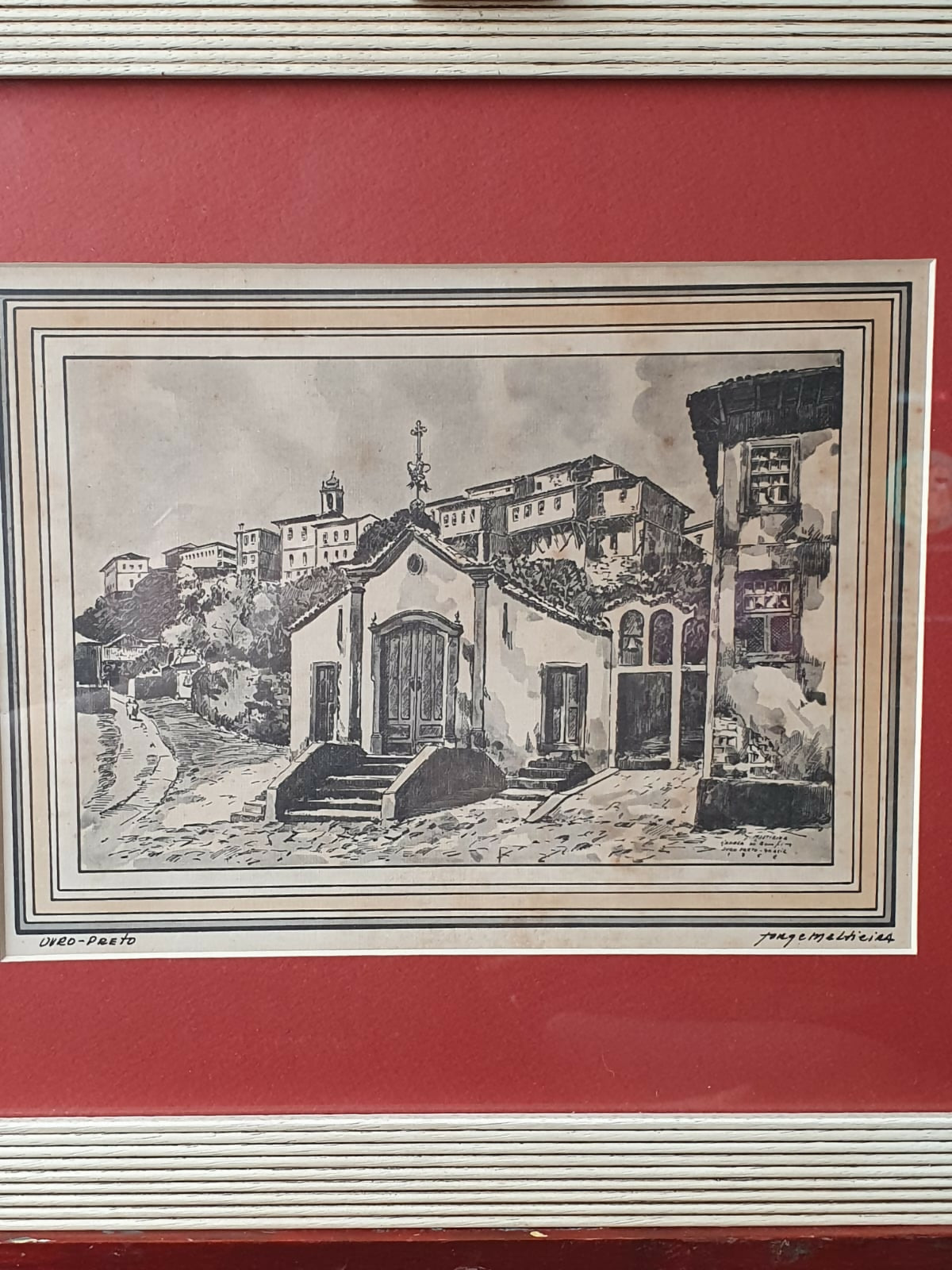 Par de quadros em Água forte de Jorge Meltieira de Ouro Preto. Lindos!