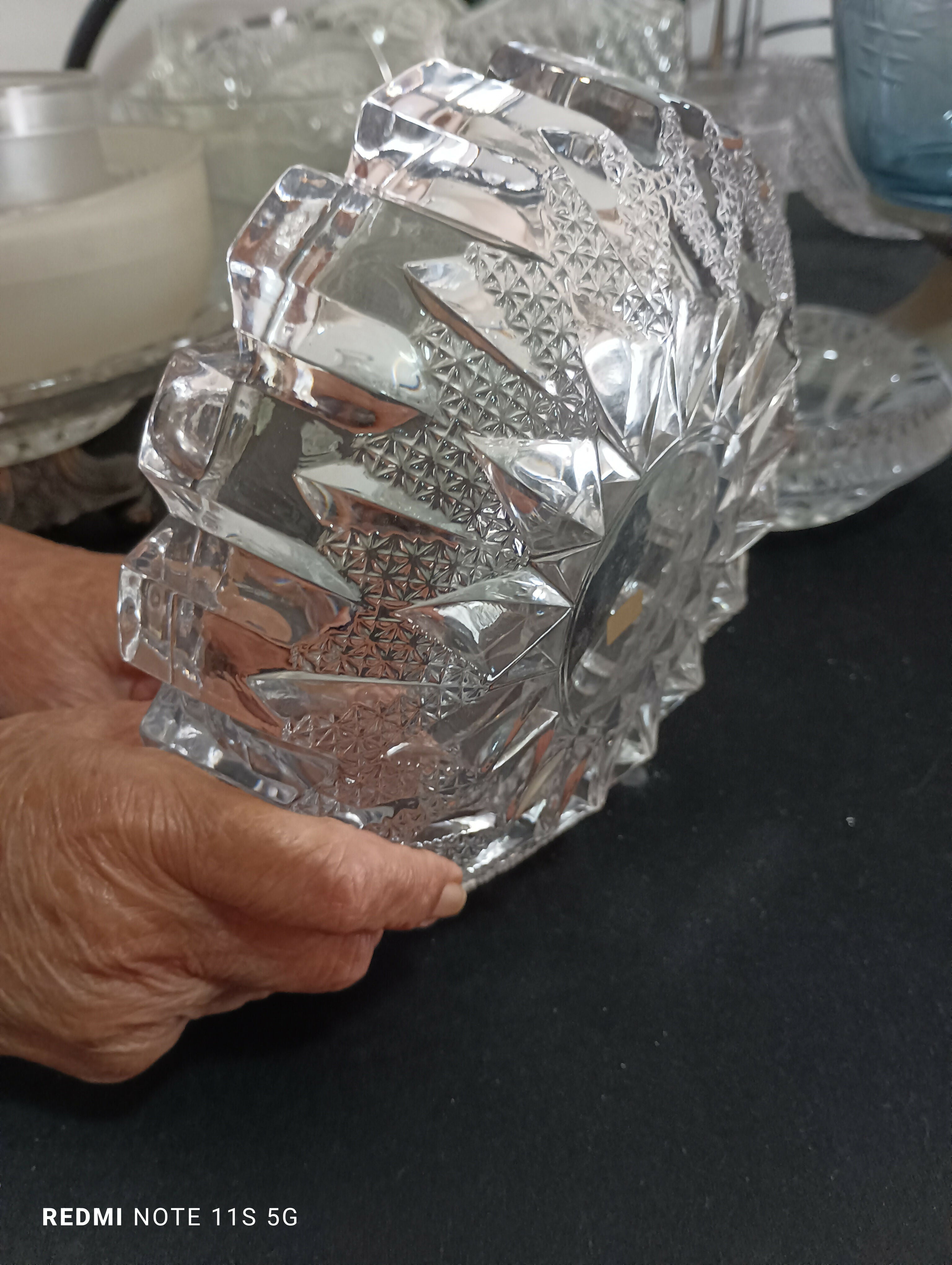 Cinzeiro grande de cristal