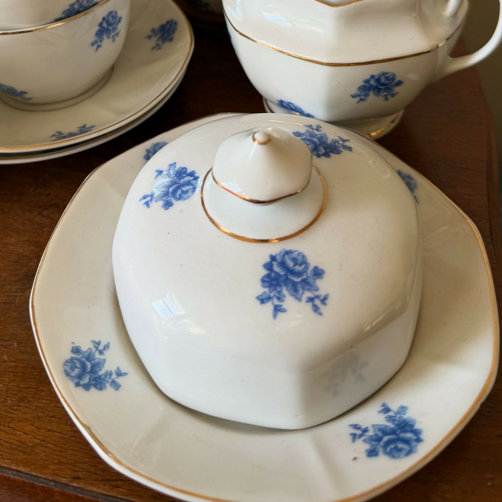 Conjunto para Chá da Fina Série: Rio Do Testo Porcelana Schmidt Brasil - Relíquias dos anos 50/60