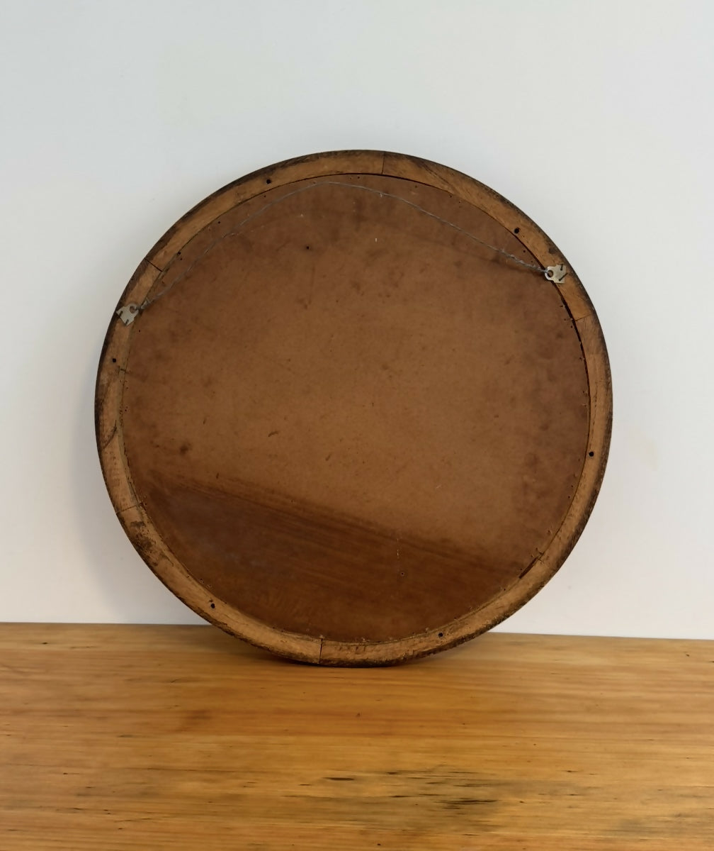 Espelho redondo em madeira nobre