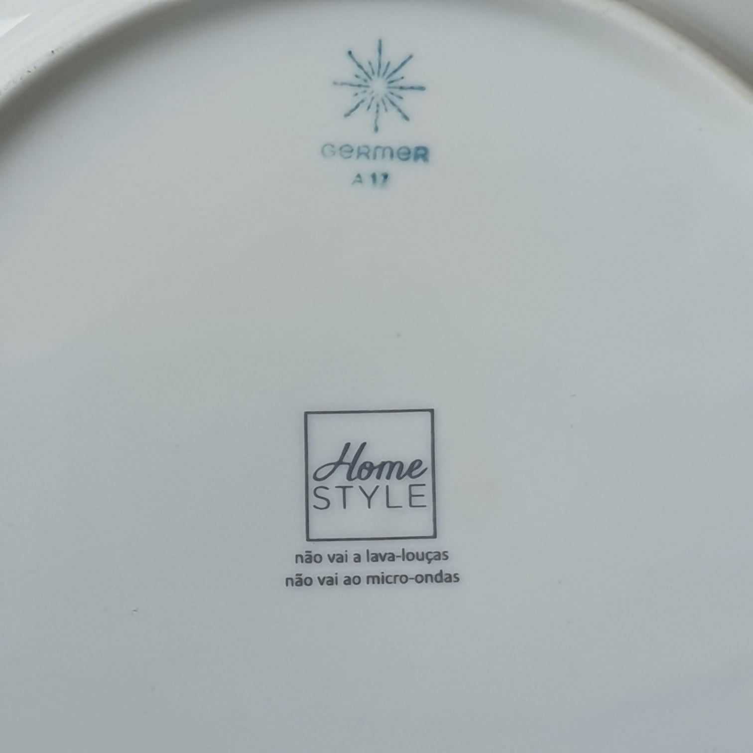 Jogo de pratos 24 peças em porcelana Germer, Linha Home Style. Impecáveis!