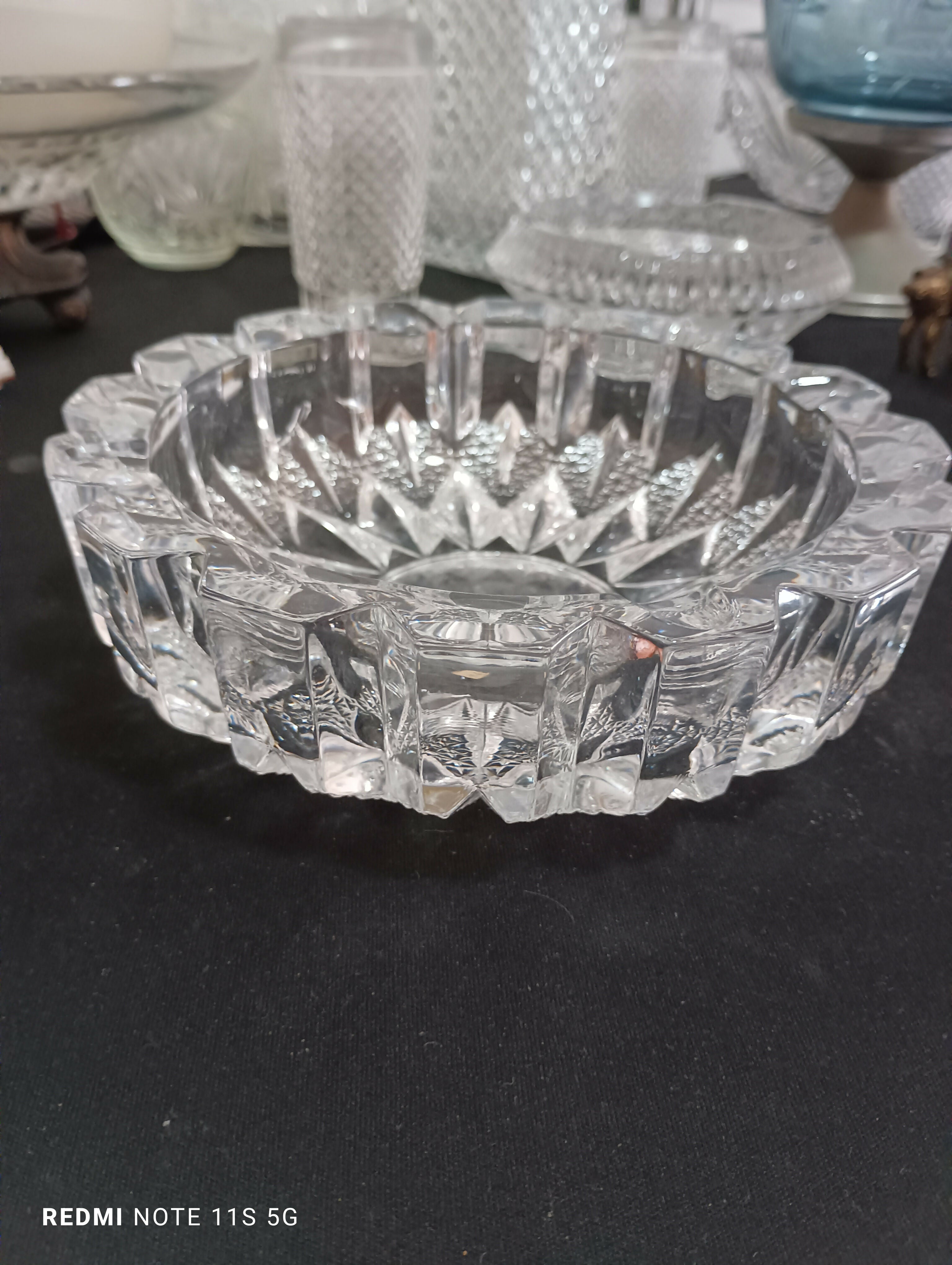 Cinzeiro grande de cristal