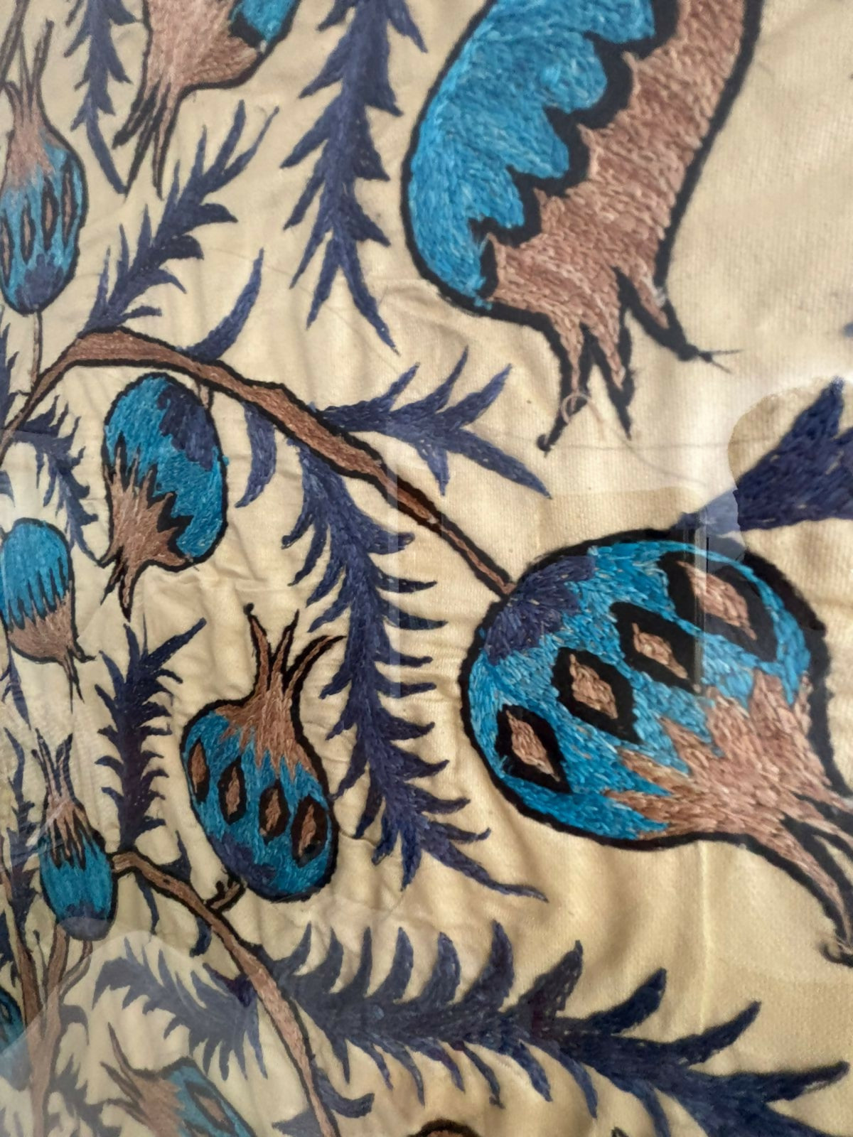 Bordado Zuzani Uzbequistão Emoldurado