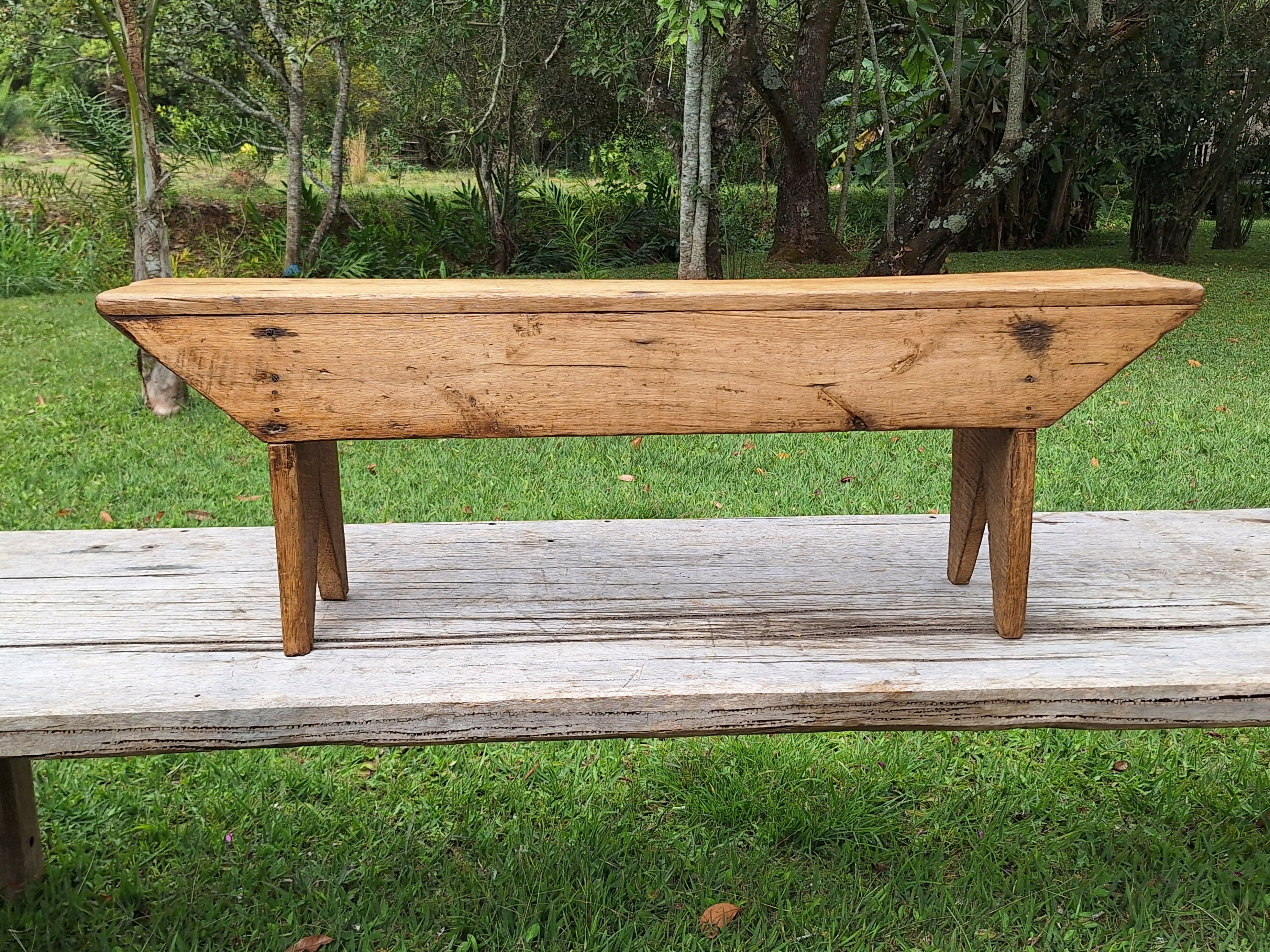 Banco de Roça Antigo Madeira Maciça Garimpo Mineiro