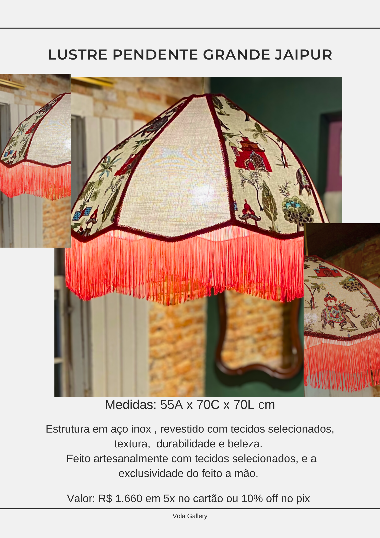 Lustre pendente grande Jaipur