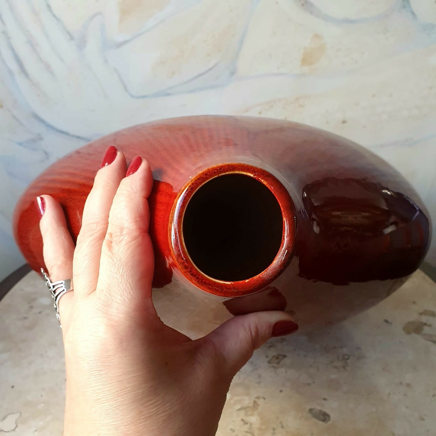 Vaso Bojudo e Grande em pesada porcelana chinesa