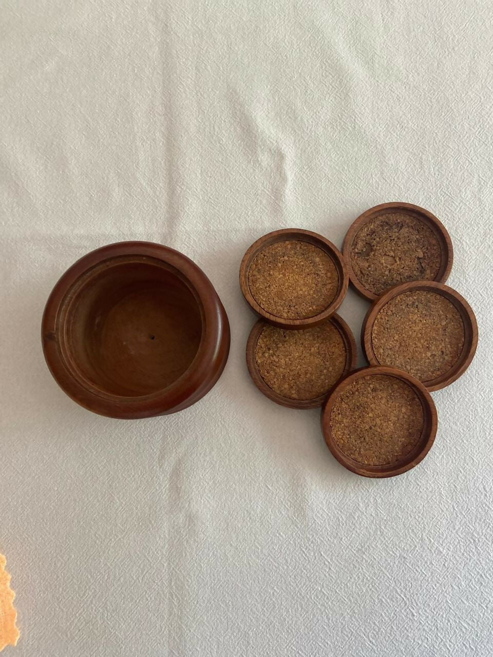 Conjunto Porta-Copos em Madeira e Cortiça (DMPS_48)