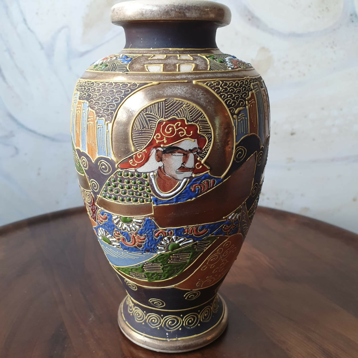 Antigo vaso em porcelana japonesa Satsuma. Lindo e muito preservado!