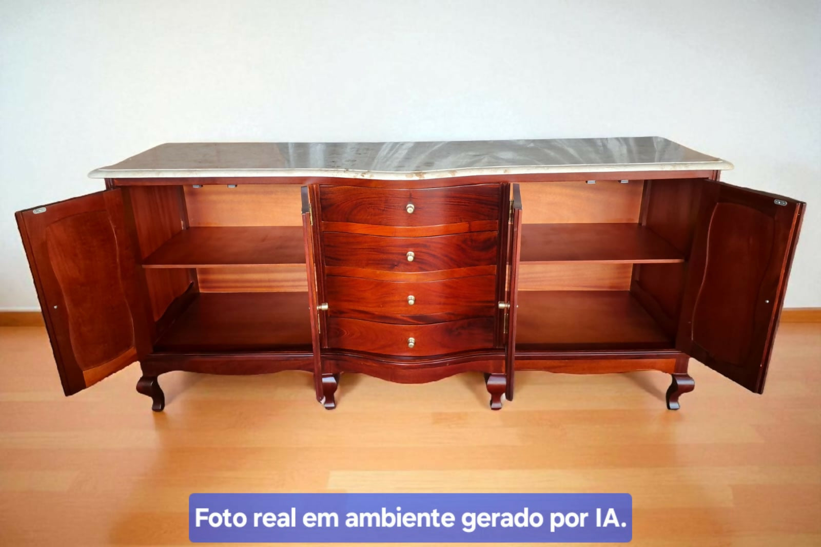 Sala de Jantar Luis XV com Mármore Travertino