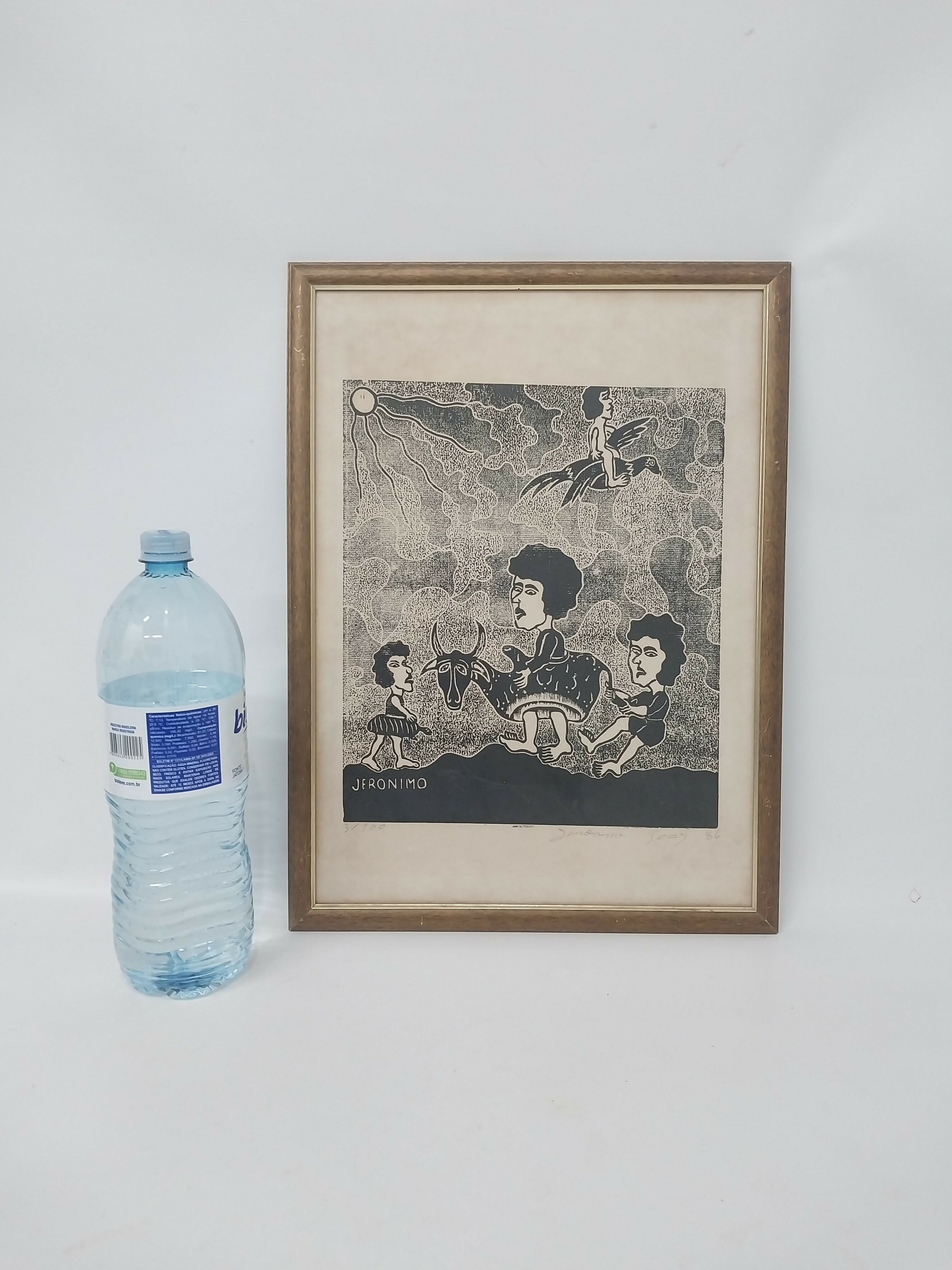 Quadro com Xilogravura Jerônimo Soares - Boi Bumba
