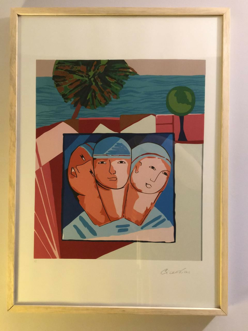 Quadro Serigrafia Assinada por Cícero Dias.