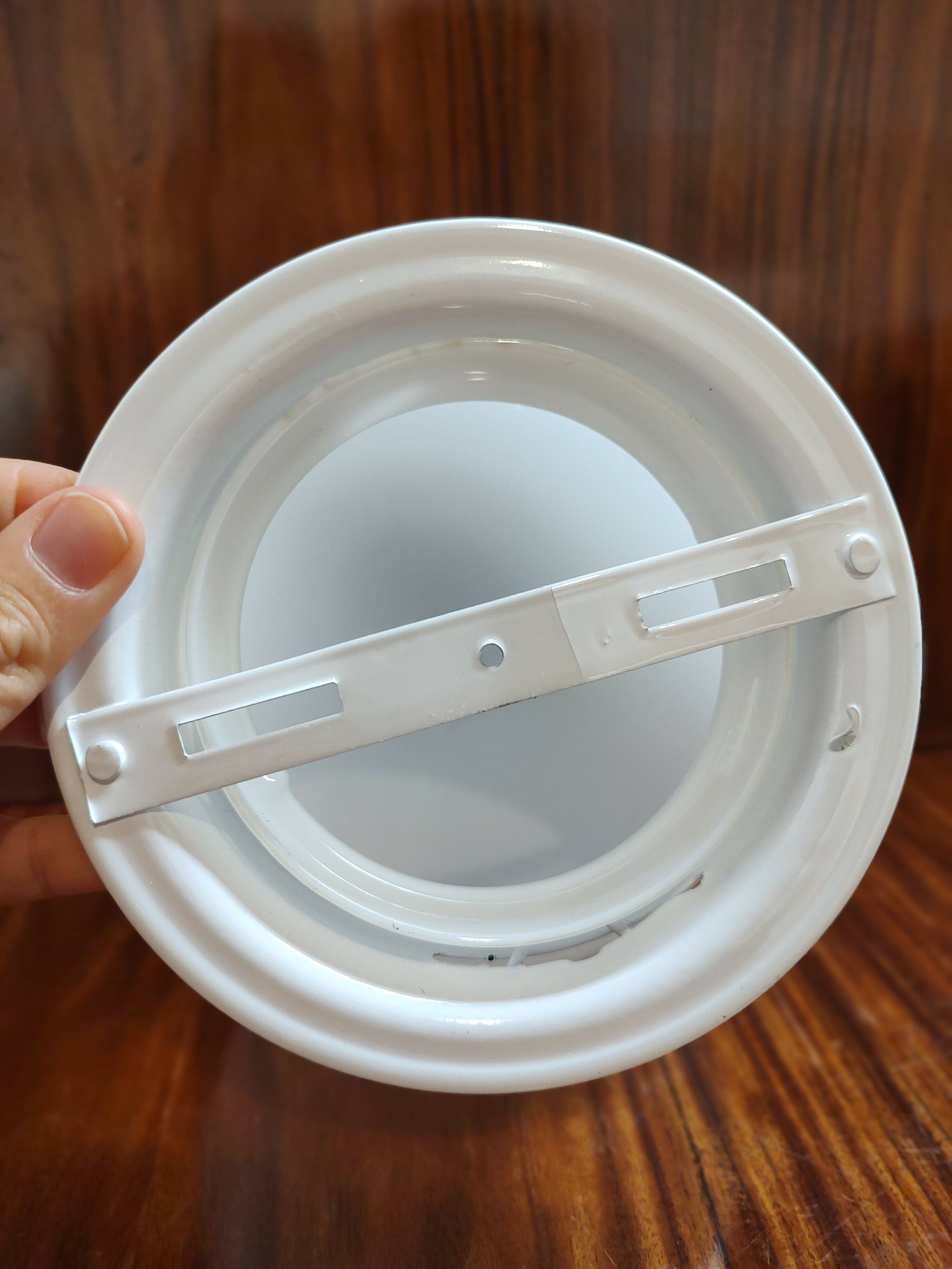 Antiga Cúpula / Lustre / Luminária Bola em vidro leitoso liso com plafon novo