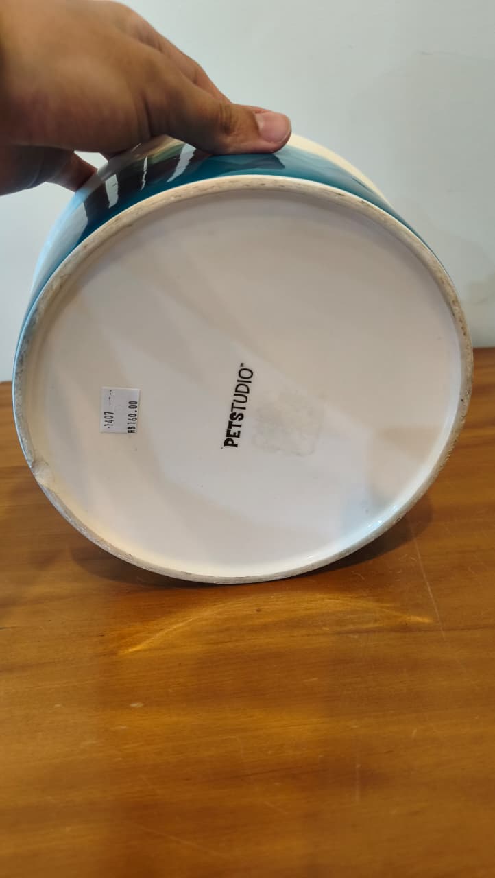 Tigela Decorativa Pet Studio – Estampa Geométrica em degradê Azul | 22,5 Cm