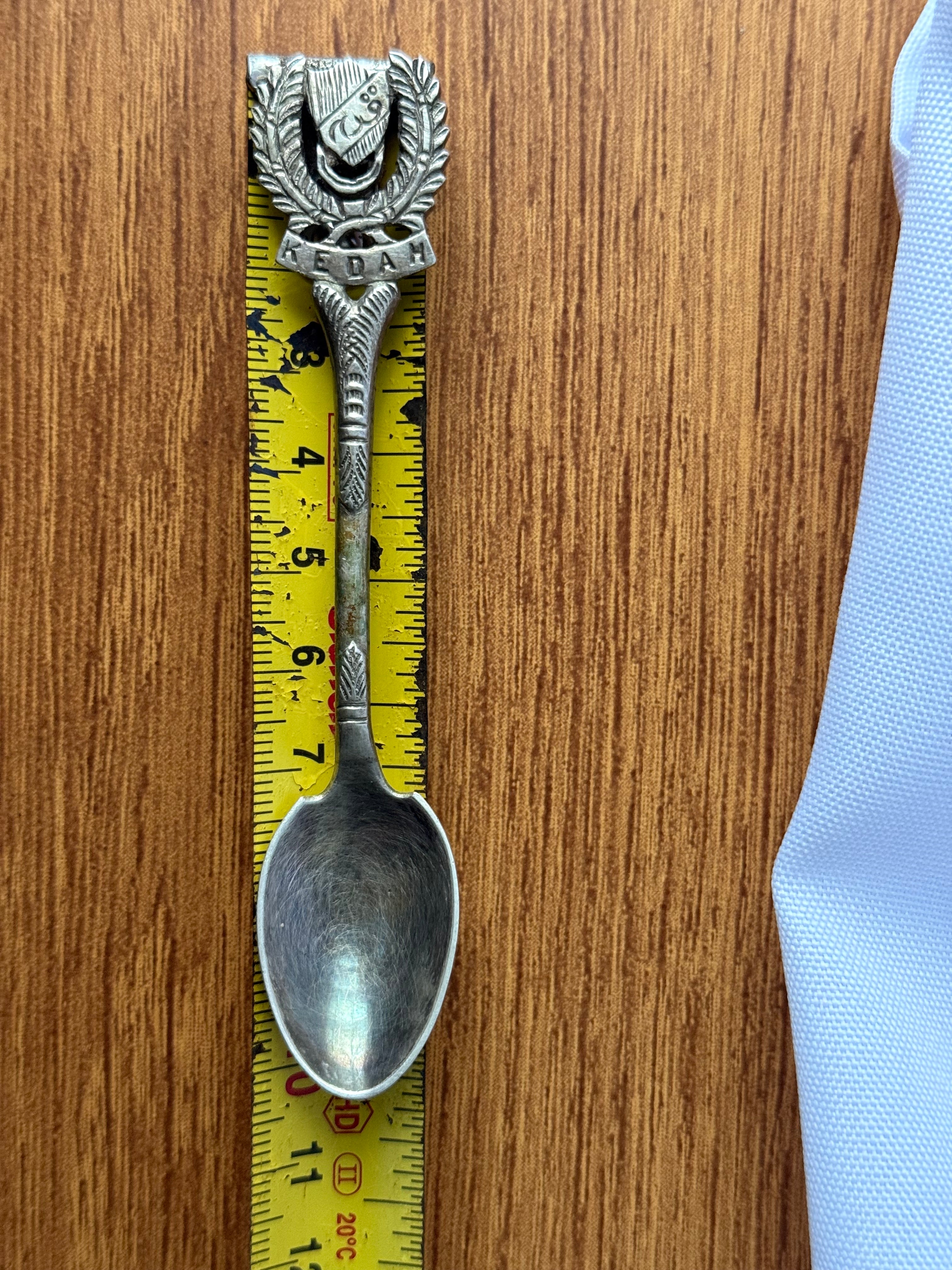 Colher de Coleção em Prata 800 | Kedah, Malásia | Souvenir Vintage