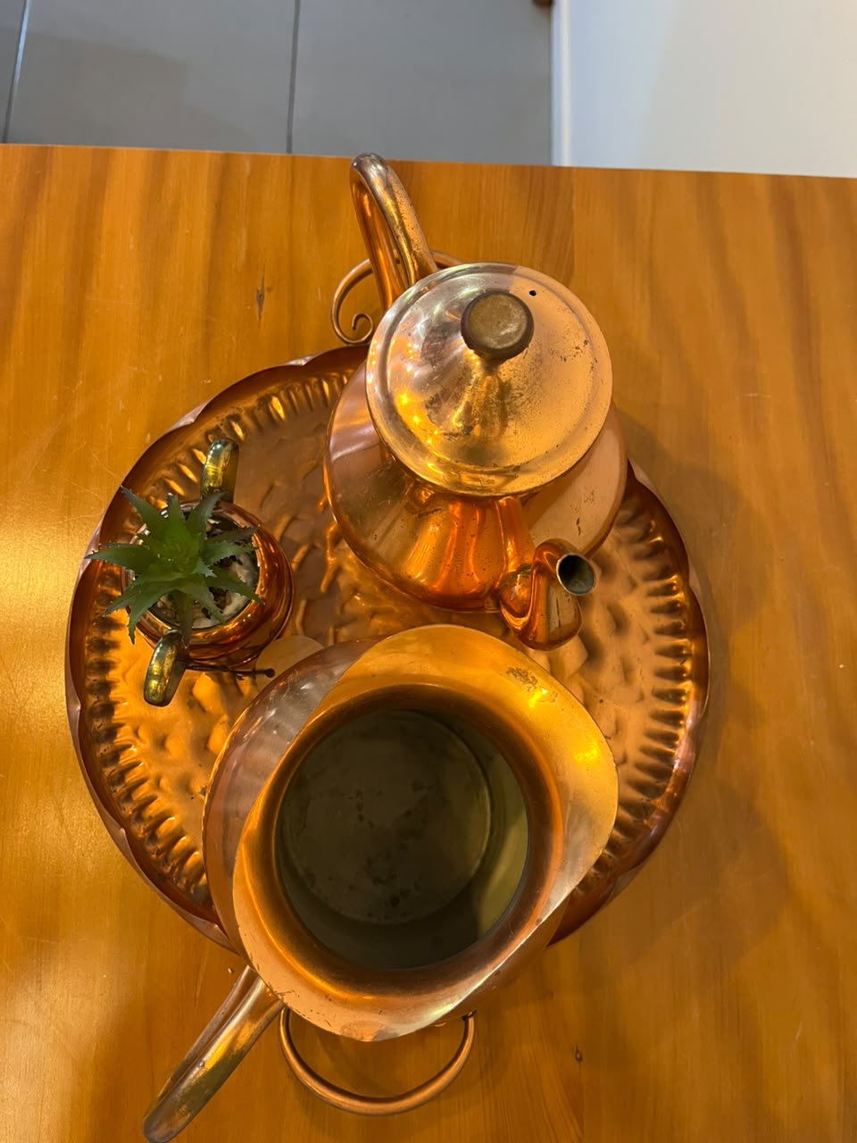Conjunto para café/chá em cobre – 4 peças
