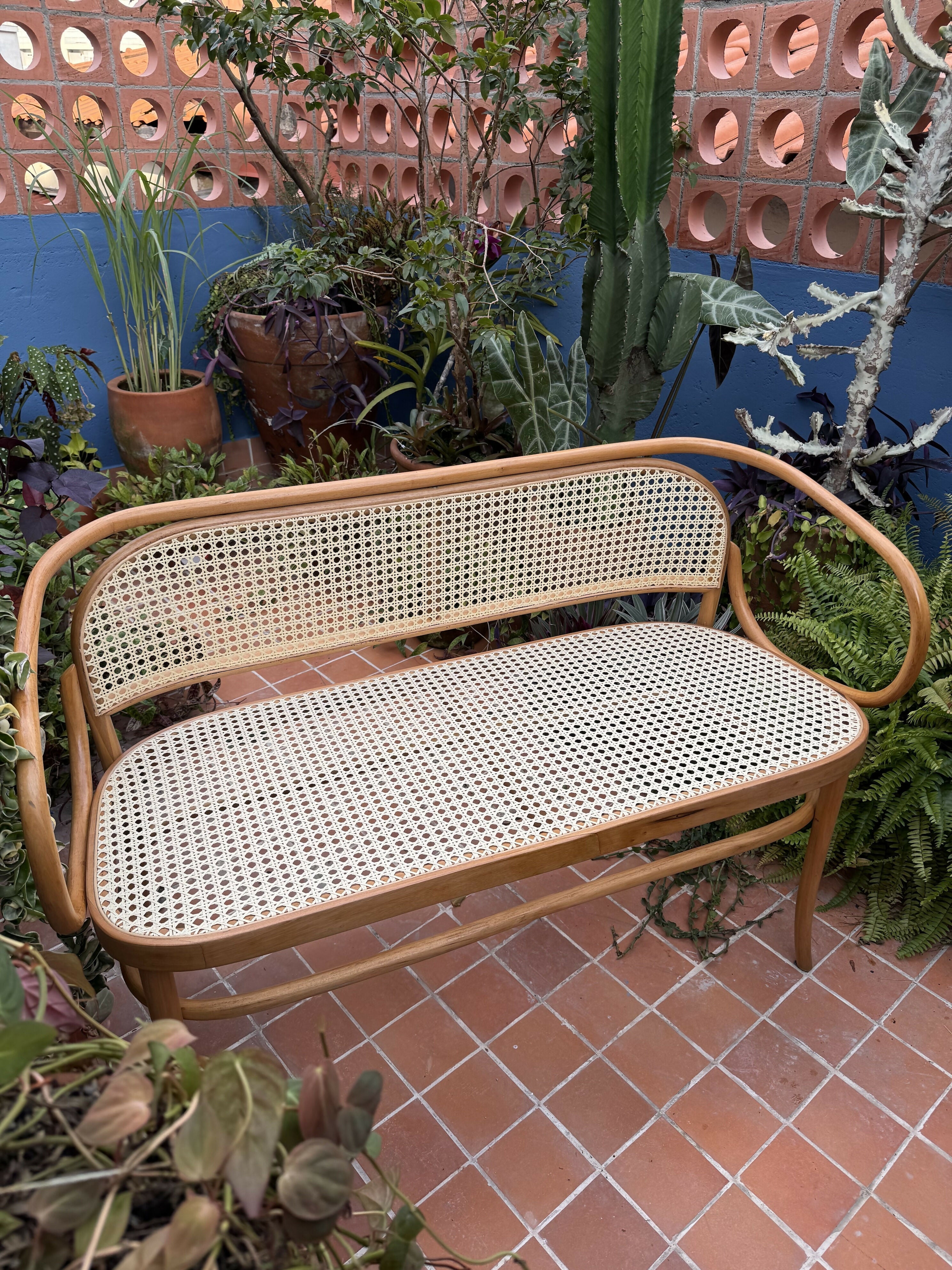 Conjunto Poltrona e Namoradeira Thonet Modelo Panamá (recém restauradas)