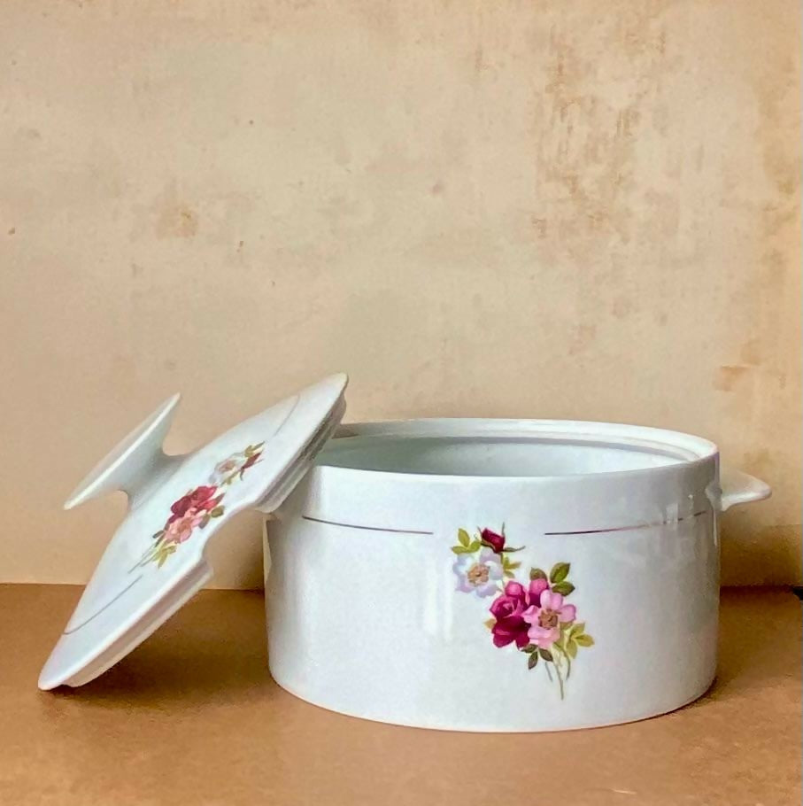 Sopeira em Porcelana Renner com decoração floral 25cm (DMCPS_297)