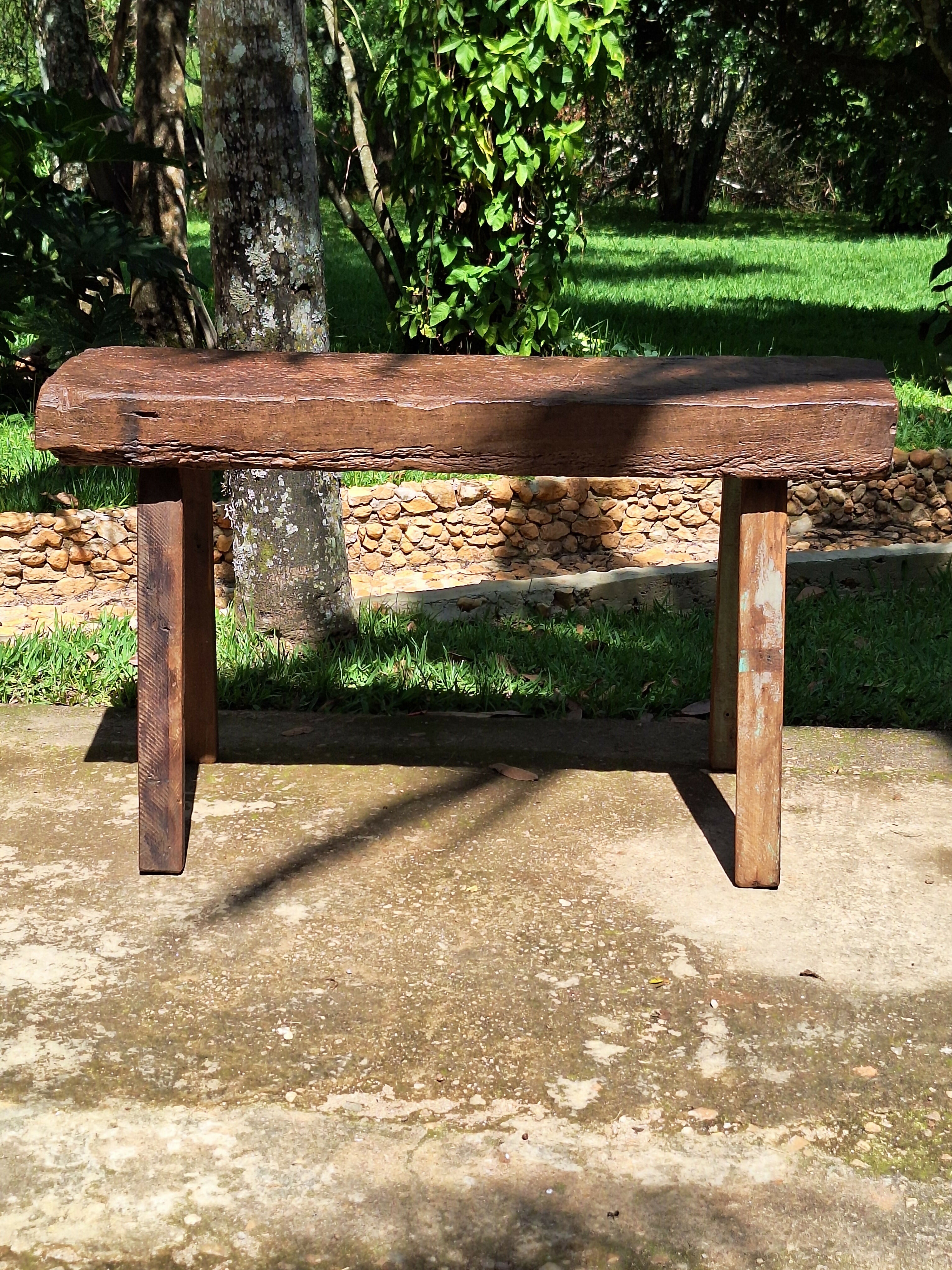 Bancada de Trabalho Antigo Madeira Maciça Garimpo Mineiro