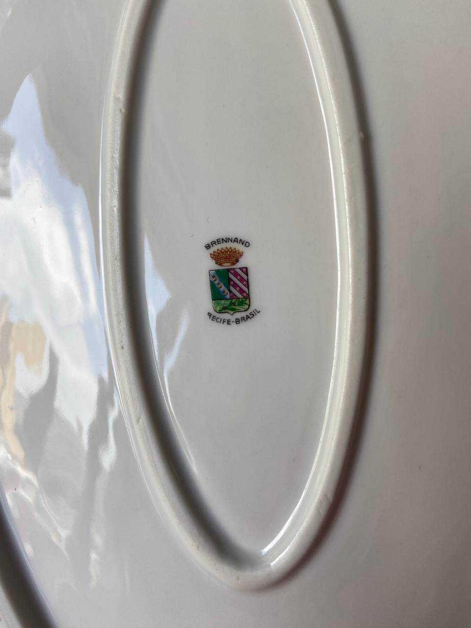Travessa oval em porcelana Brennand com motivos florais (DMCPS_315)