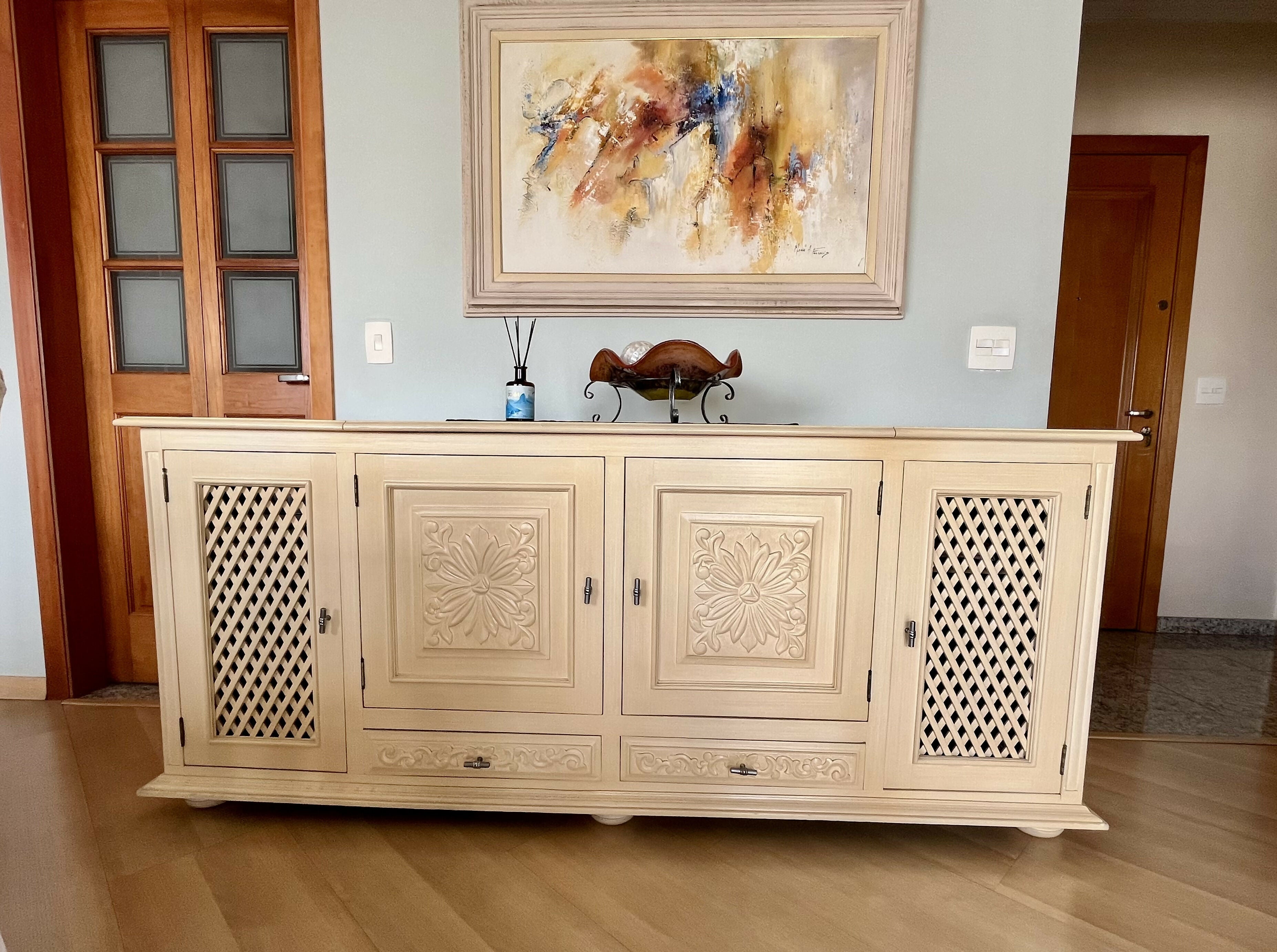 RACK / BUFFET VINTAGE PARA APARELHO DE SOM / VITROLA-TOCA DISCO