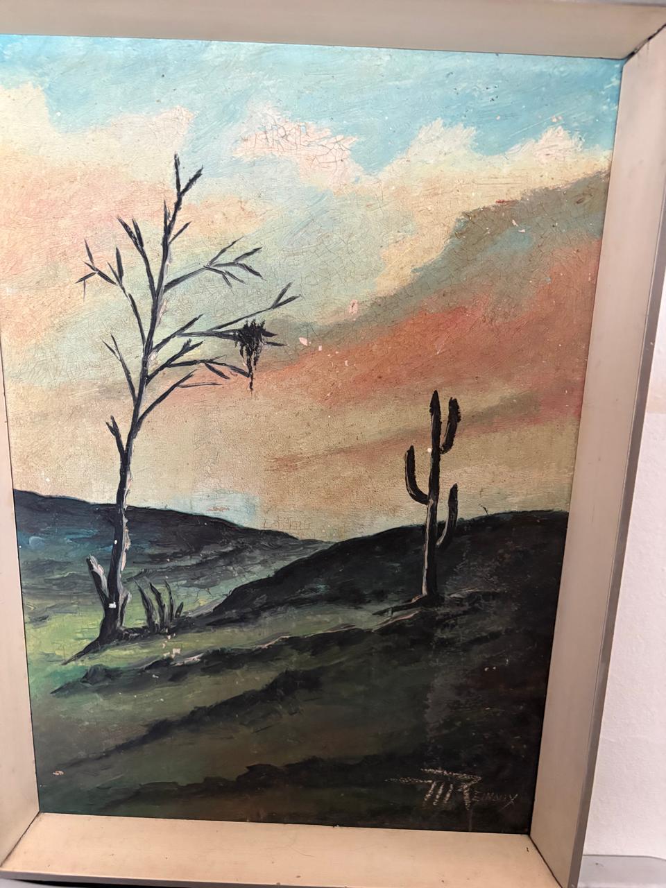 Quadro OBRA DE ARTE – PAISAGEM SERTANEJA – PINTURA ASSINADA – 45×30 CM
