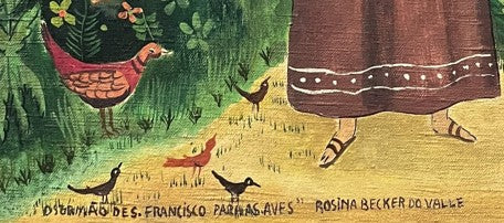 Quadro "O sermão de São Francisco para as aves" Rosina Becker do Valle - 1977 