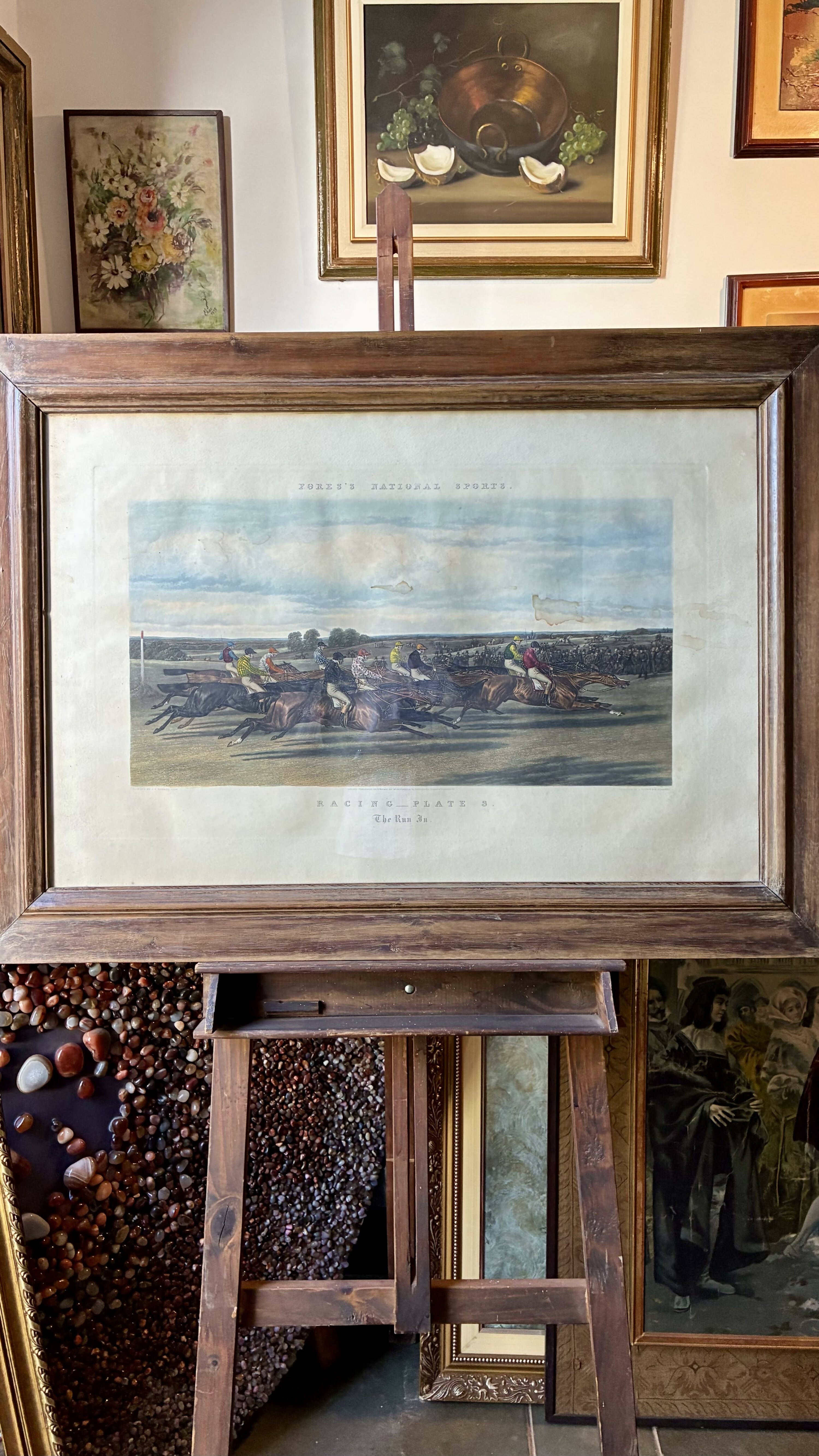 Quadro Gravura Antiga – Corrida de Cavalos