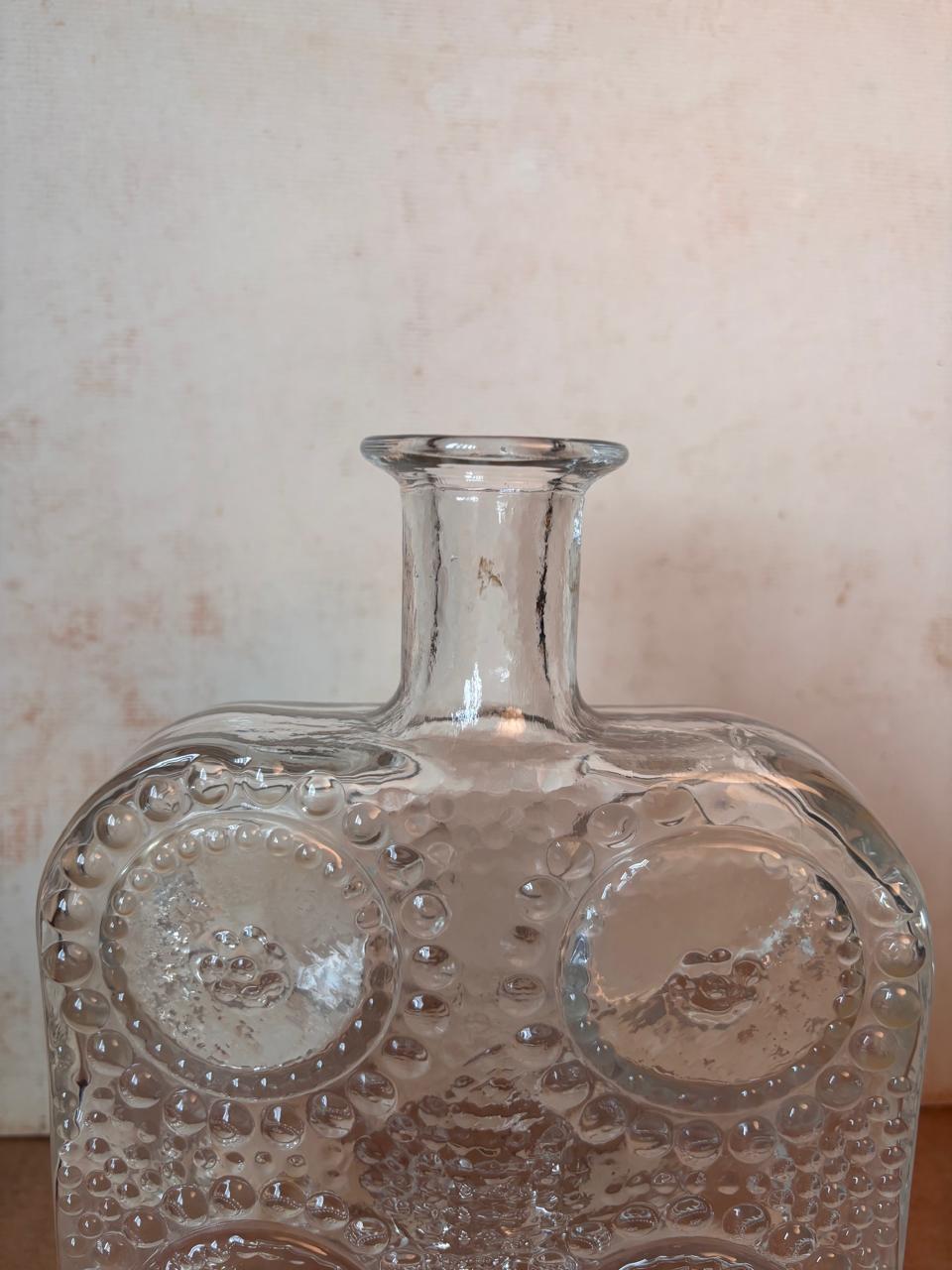 Vaso quadrado Grapponia em vidro texturizado — Nanny Still para Riihimäen Lasi (DMCPS_394)