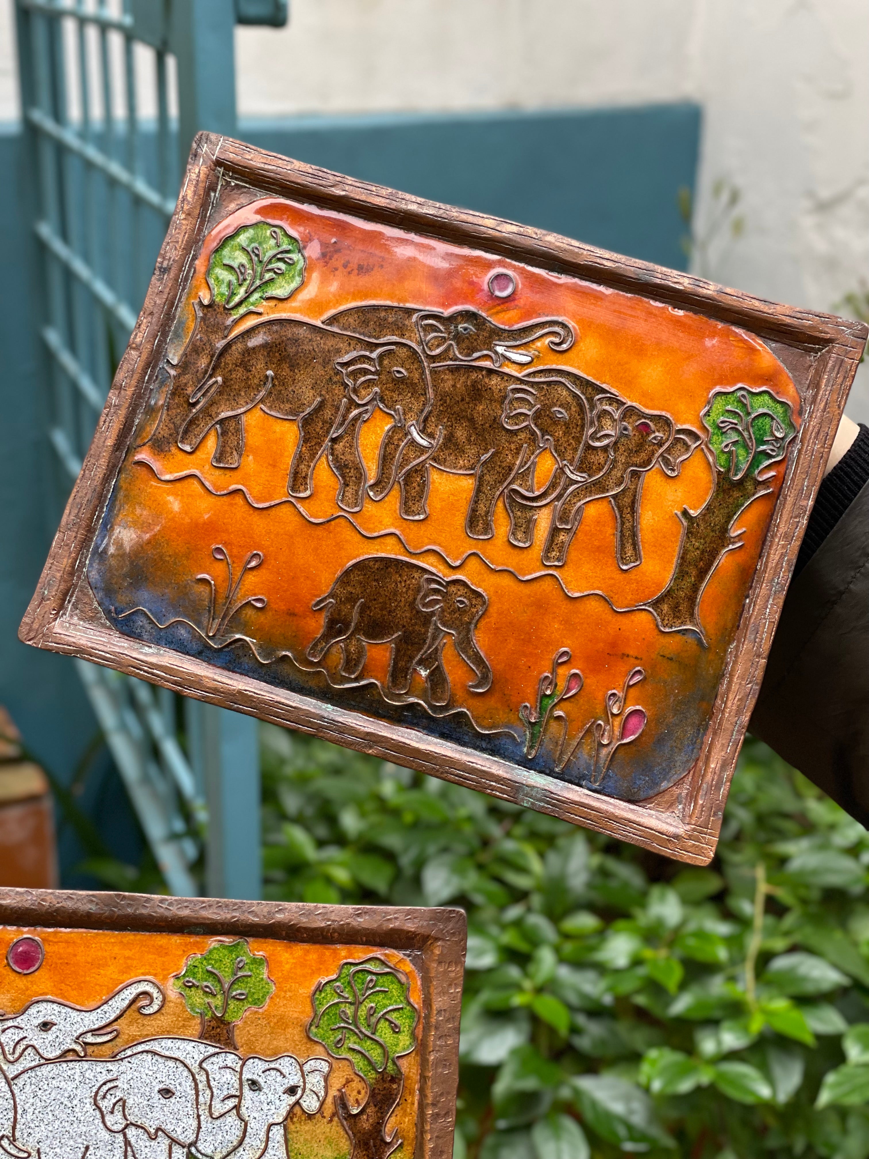 Quadros vintage indiano elefantes (valor unitário) 