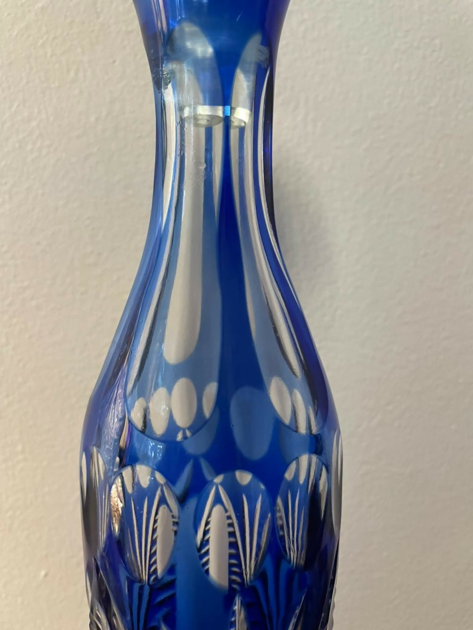 Licoreira em cristal double azul cobalto Bohemia