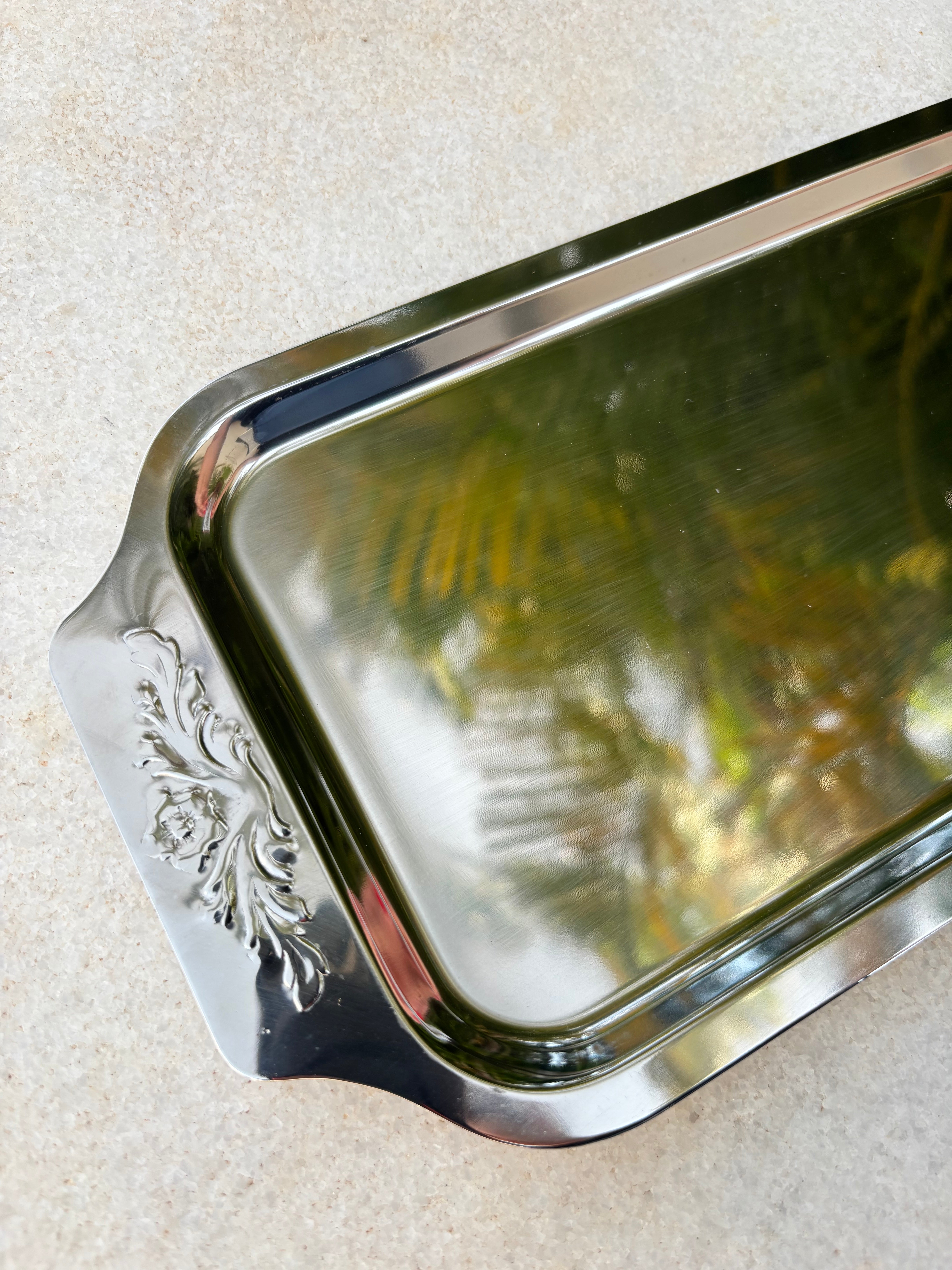 Bandeja Antiga Inox 18/8 Luzalite Vintage Na Caixa Original