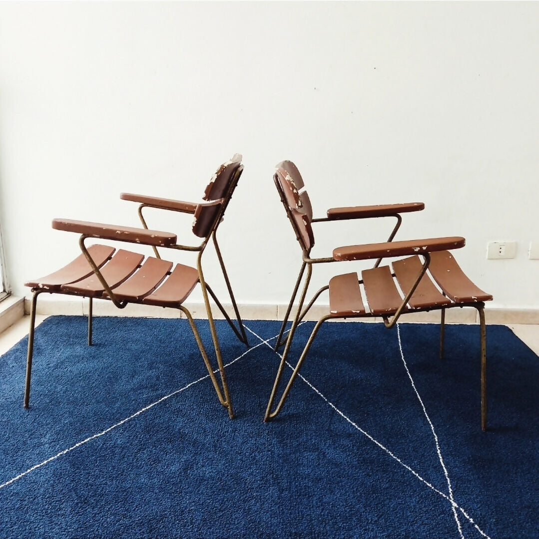 POLTRONAS ANOS 50 EM FERRO - CARLO HAUNER (VALOR UNITÁRIO)