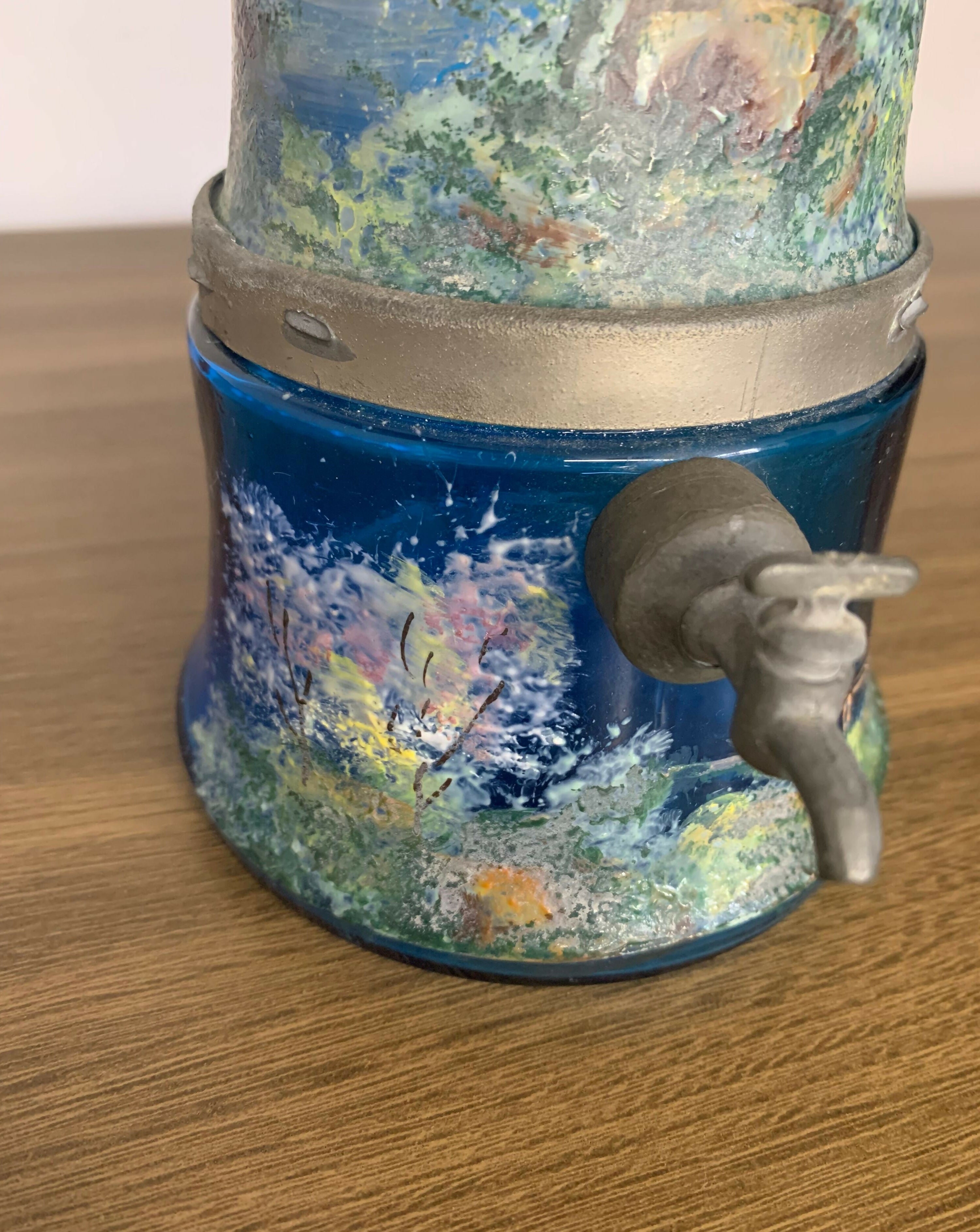 Garrafa Azul Cobalto Antiga