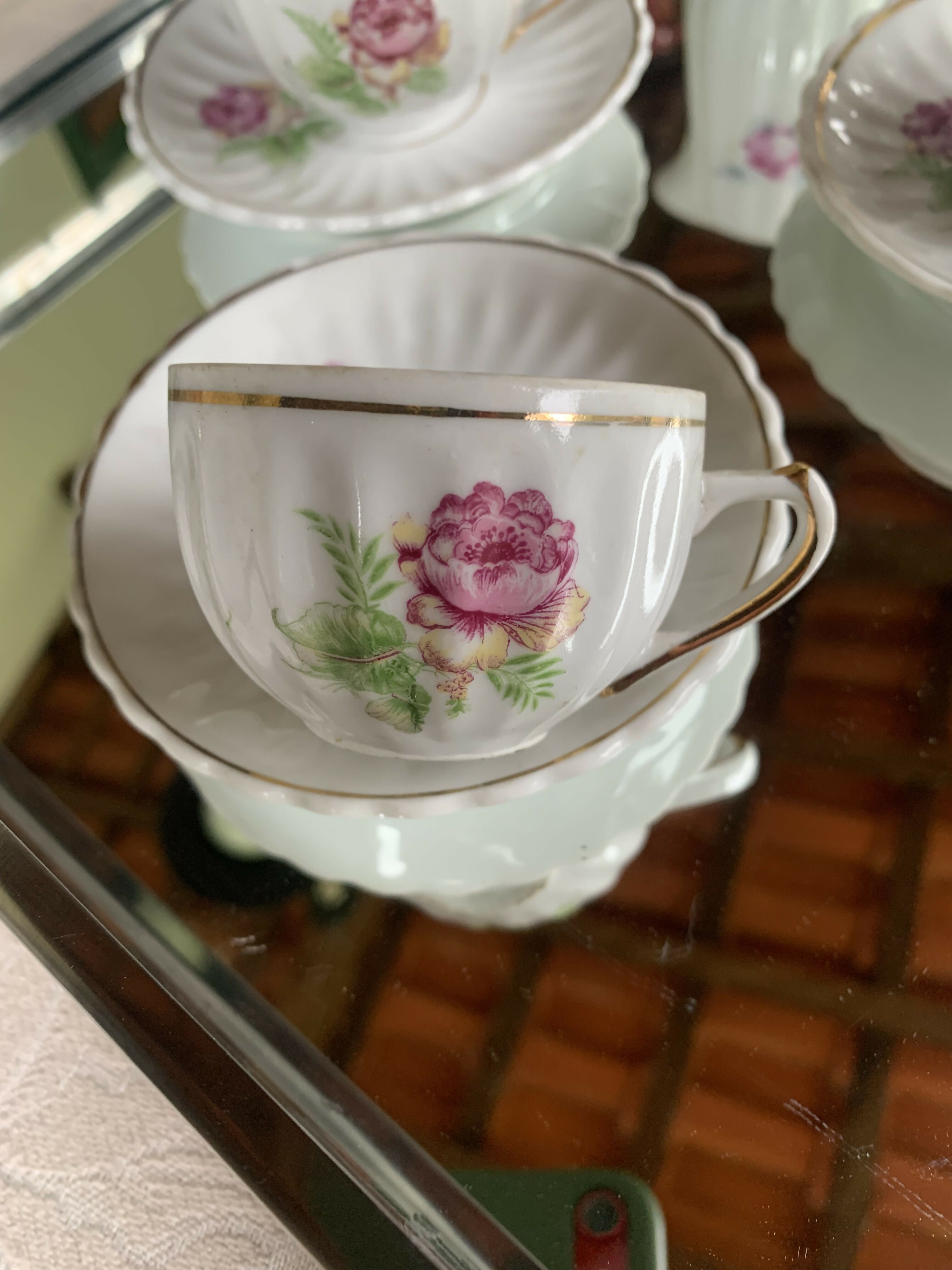 Jogo de bule e leiteira porcelana canelada