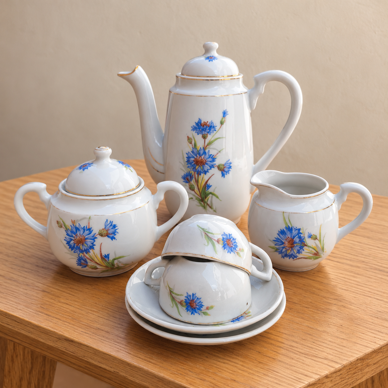 Jogo de café em porcelana Rami