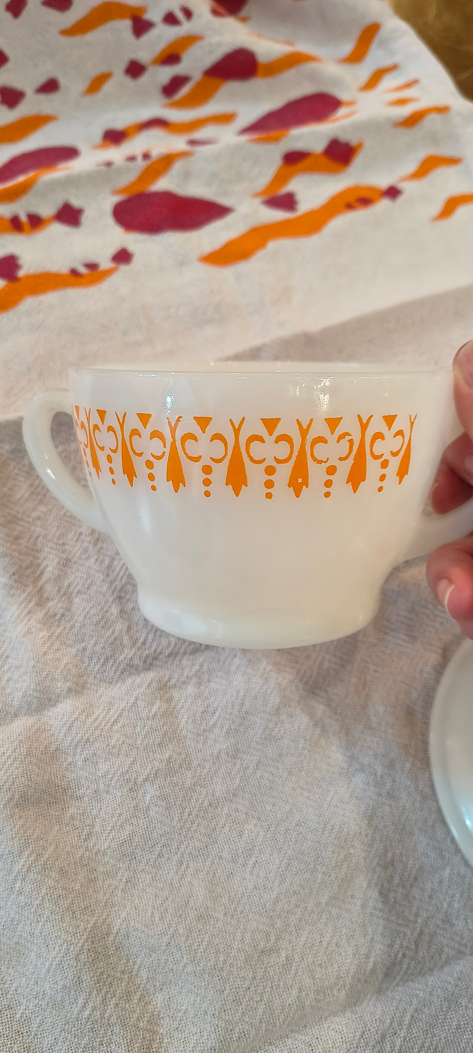 Açucareiro em opalina - Termorey gravatinha laranja 