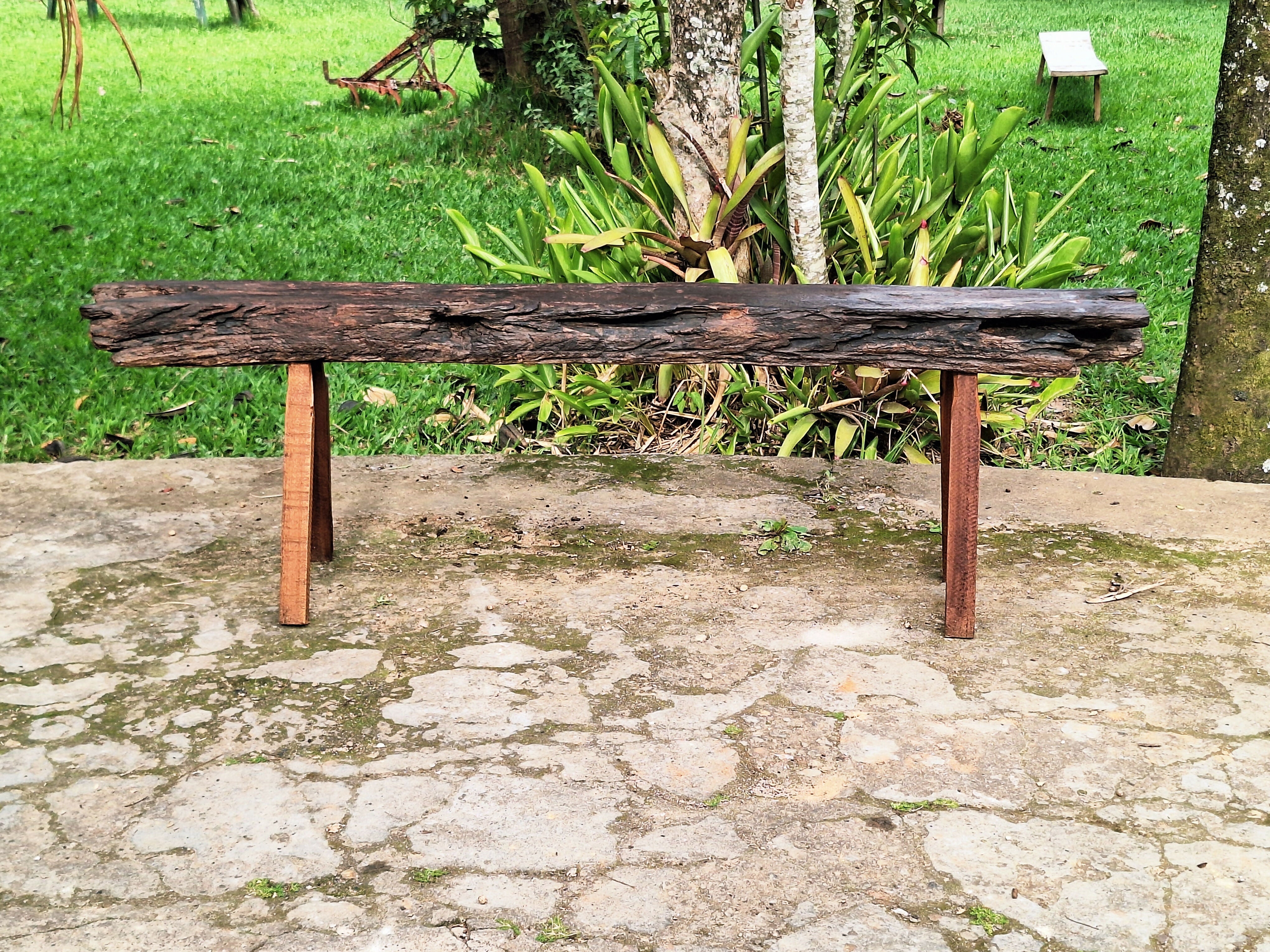 Banco Rústico Madeira Maciça Garimpo Mineiro