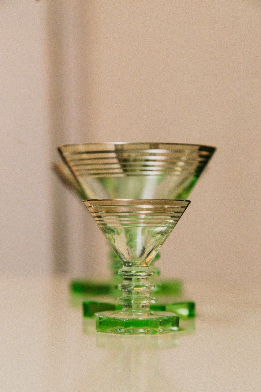 Taça Art Déco de uralina (valor unitário) 