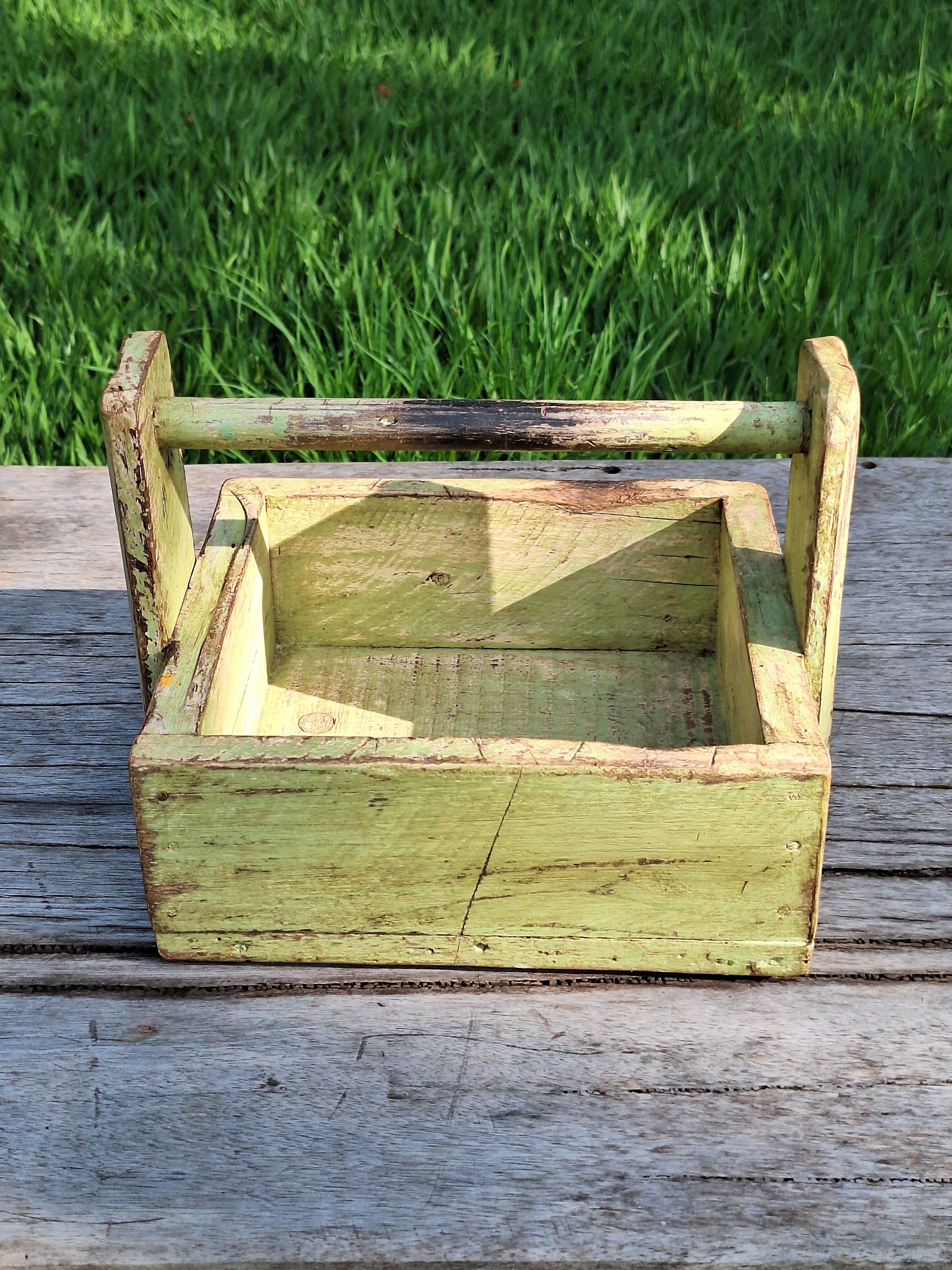 Caixa de Ferramenta Tinta Gasta Madeira Maciça Garimpo Mineiro