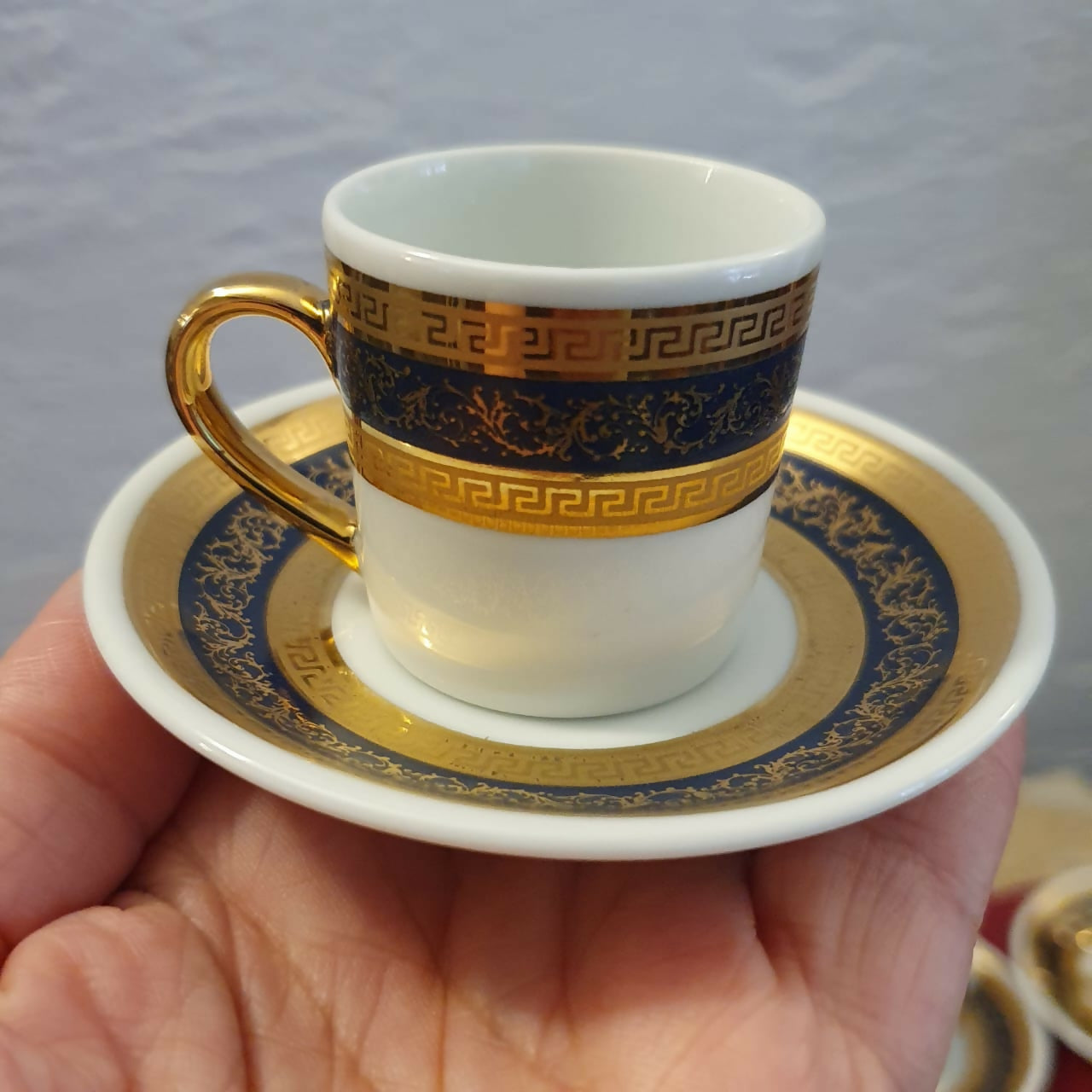 Conjunto impecável 6 de xícaras para café de 1 gole em porcelana vintage DP (Dom Pedro).