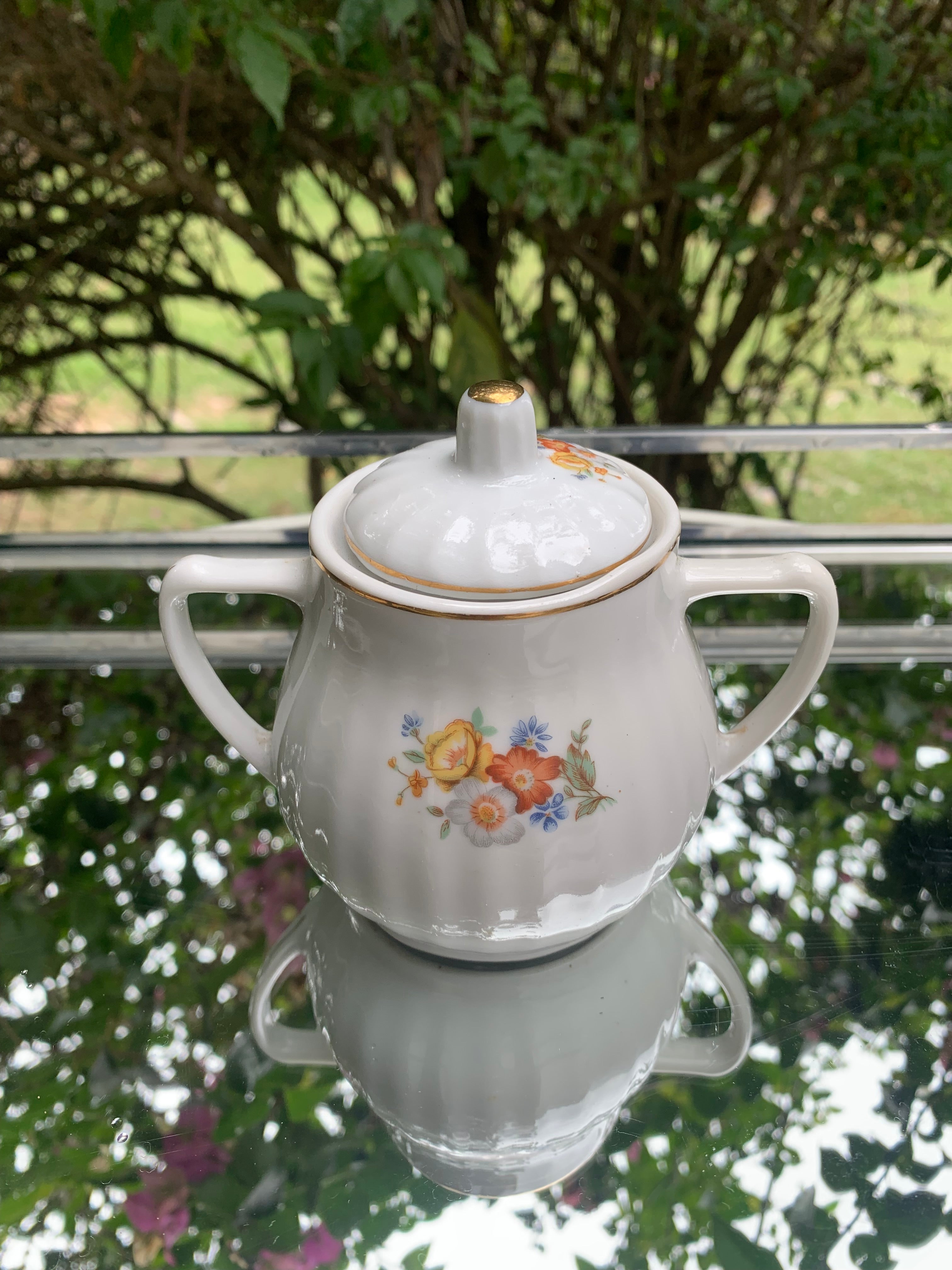 Açucareiro porcelana Pozzani Coleção