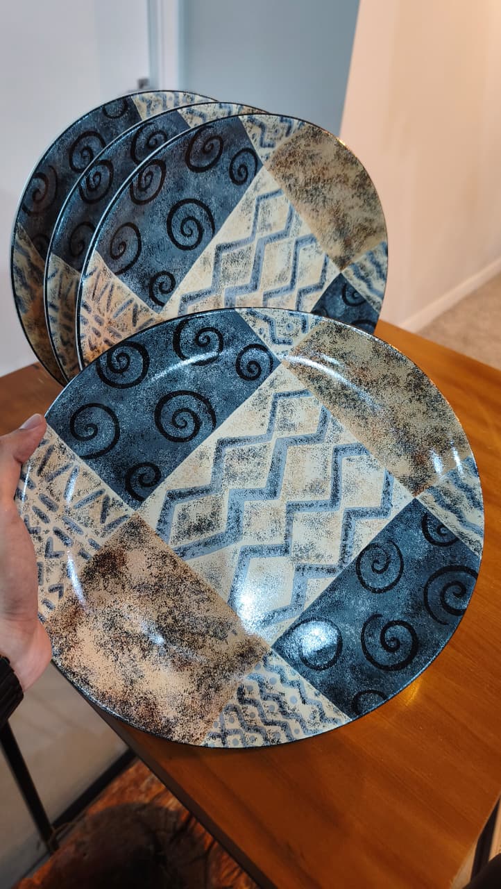 Conjunto de 4 Pratos Decorativos Sango – Coleção Ivory Coast