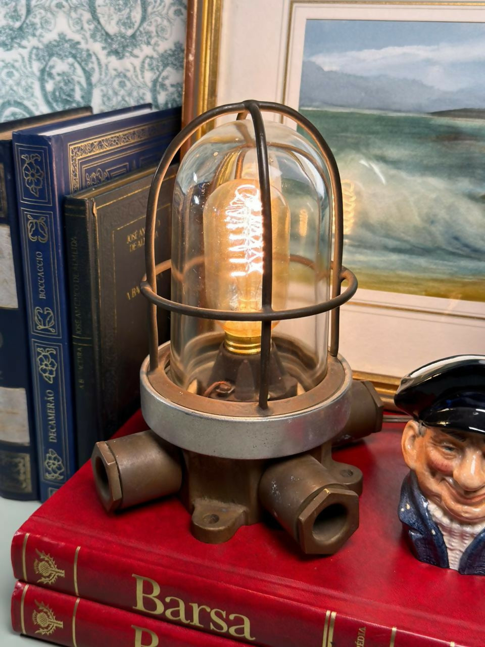 Luminária náutica original em bronze