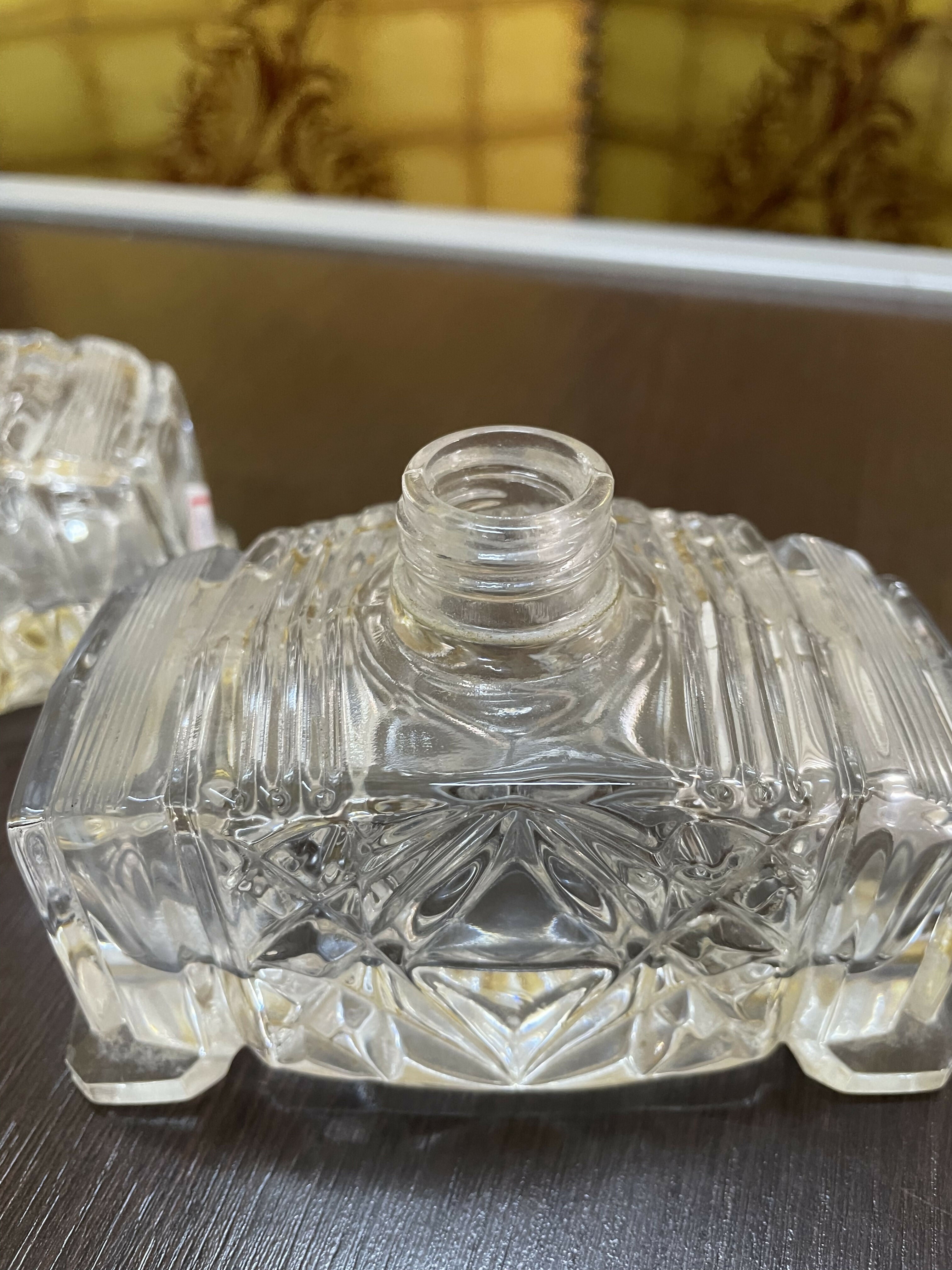 Jogo de dois perfumeiros em cristal Europeu