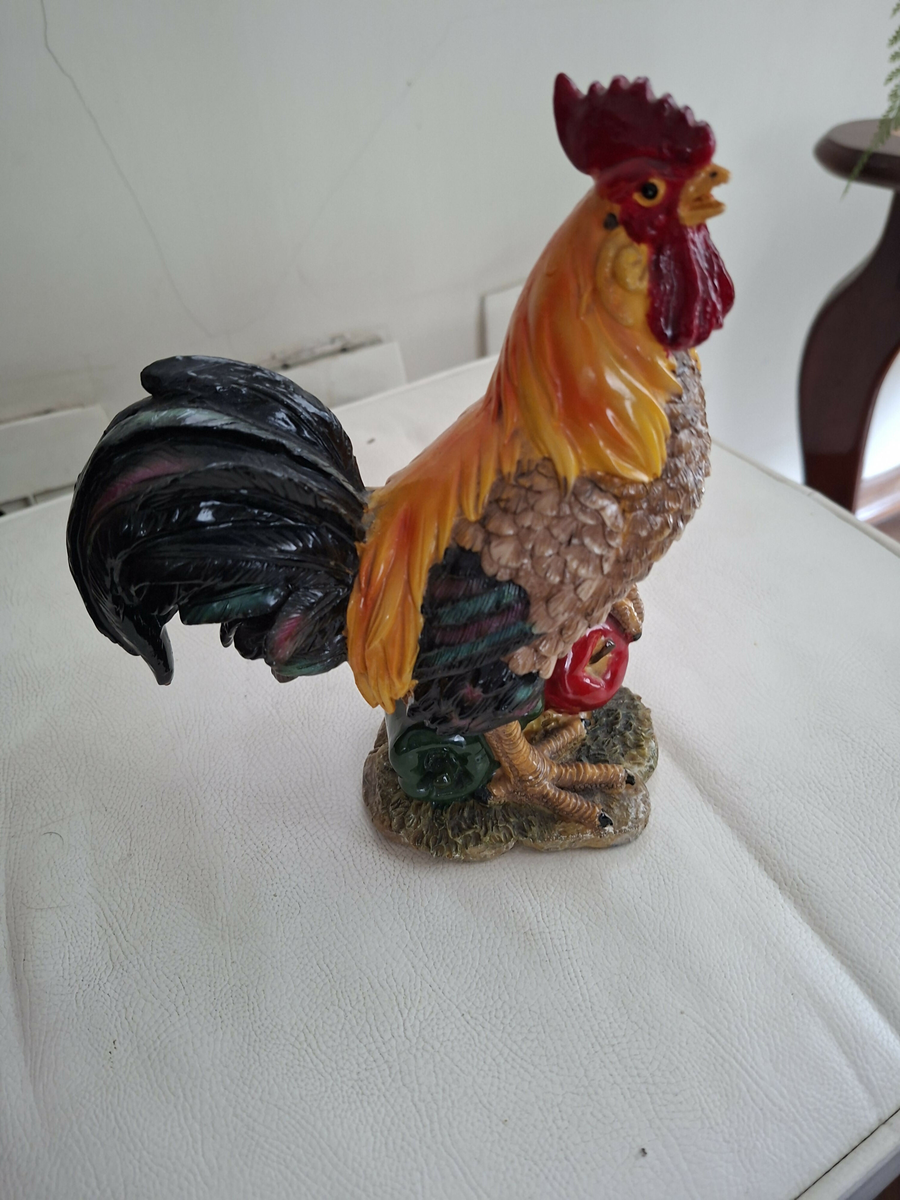 Galo em resina italiana (28cm altura)