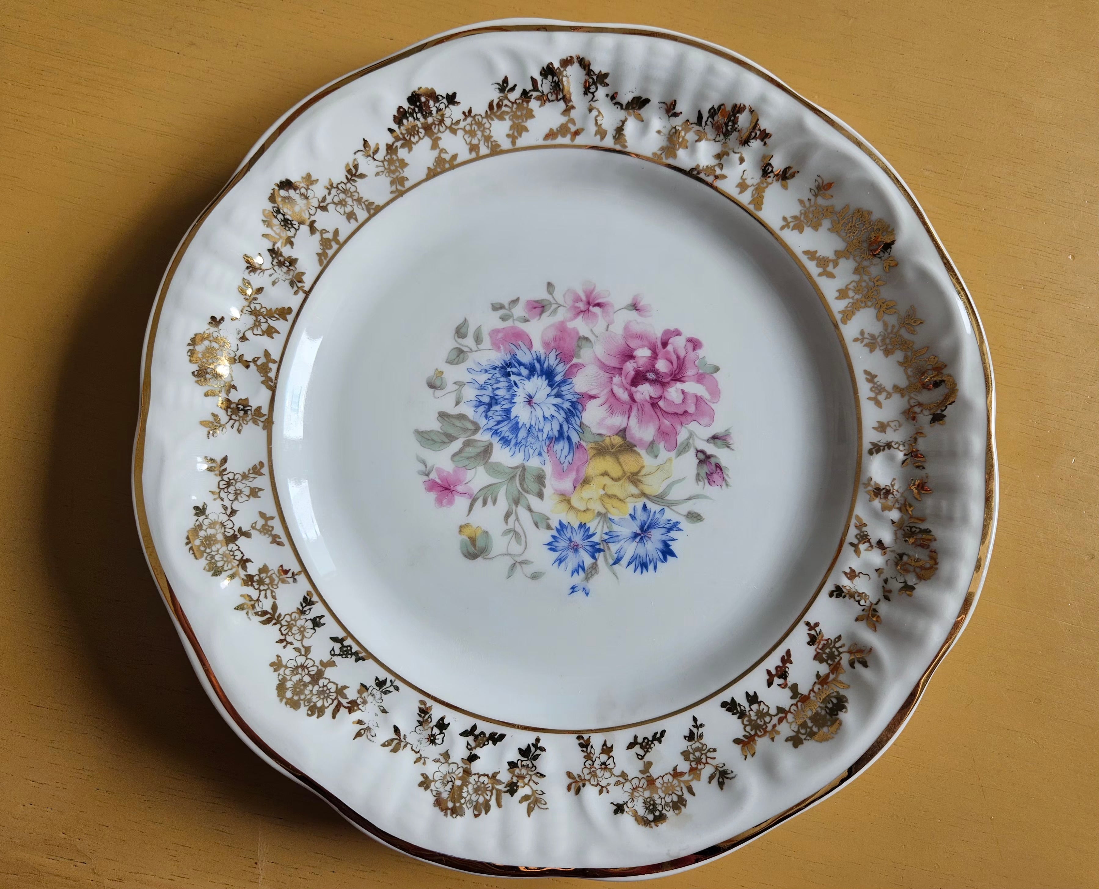 Pratos de Sobremesa Porcelana Schmidt Antiga - Rio do Testo - lote 4 peças