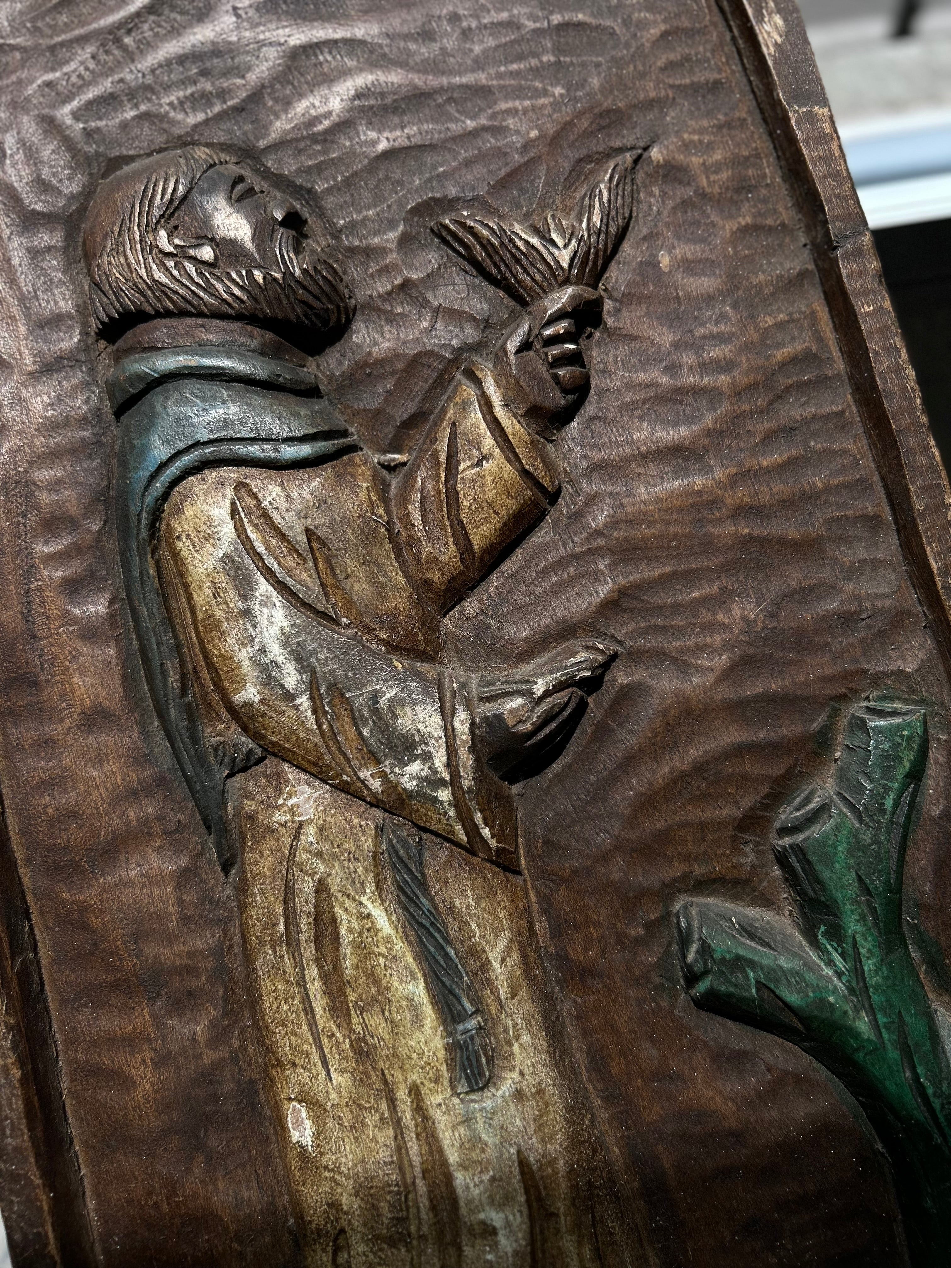 Painel Esculpido em Madeira – São Francisco de Assis