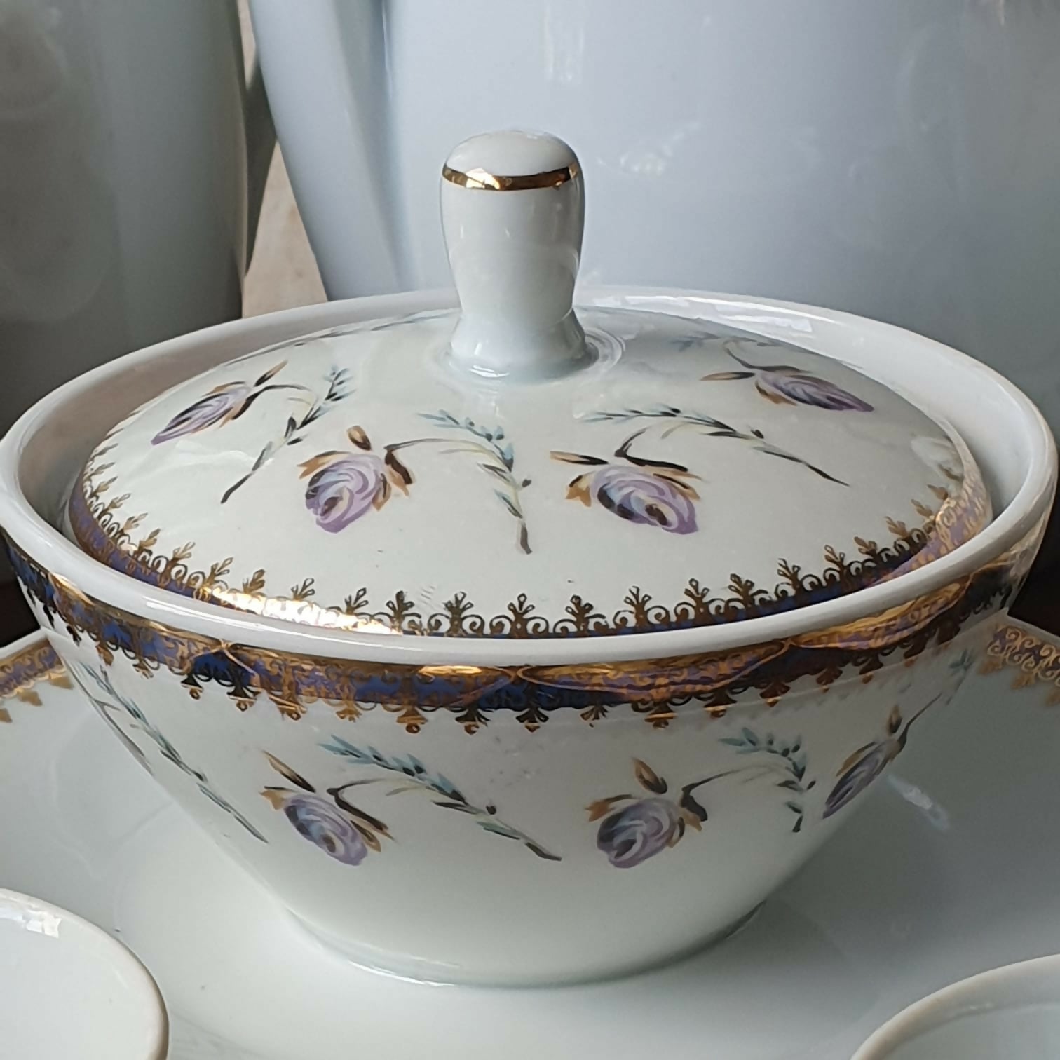 Conjunto para café em porcelana Schmidt, anos 50.