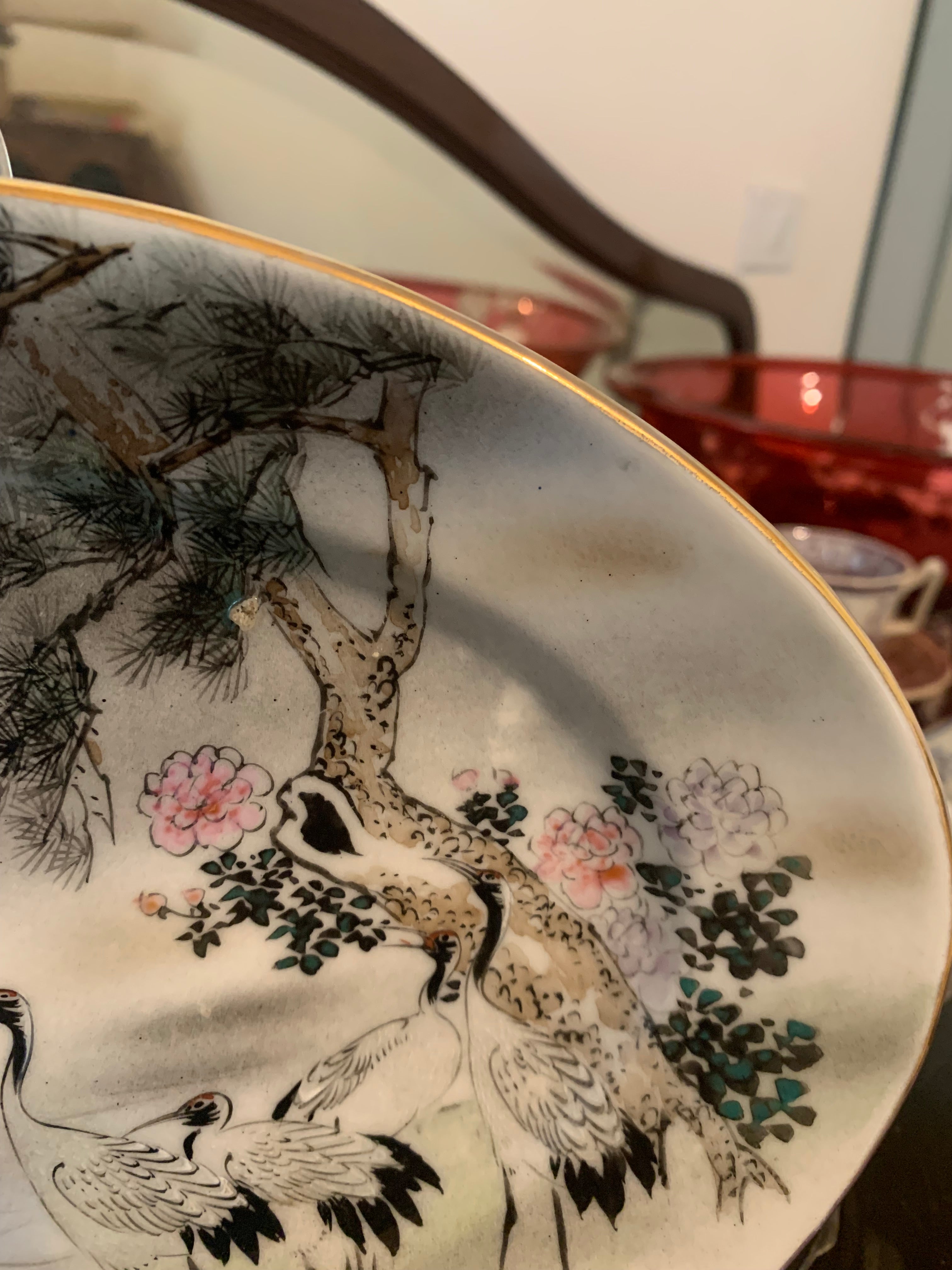 Lindíssima travessa oval de origem japonesa em porcelana